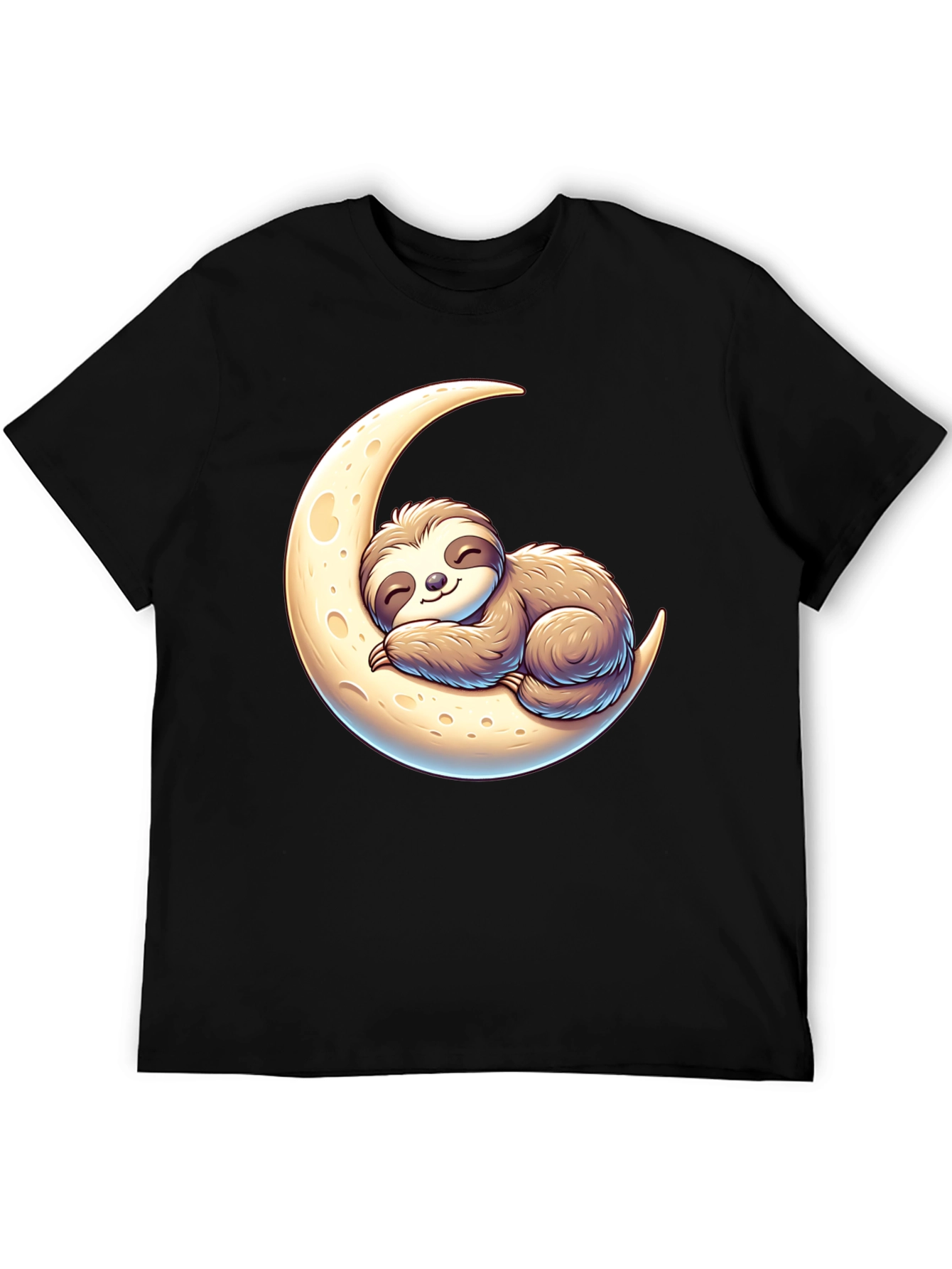 Black Sloth on Moon Graphic Tee - Relaxed Fit view 5