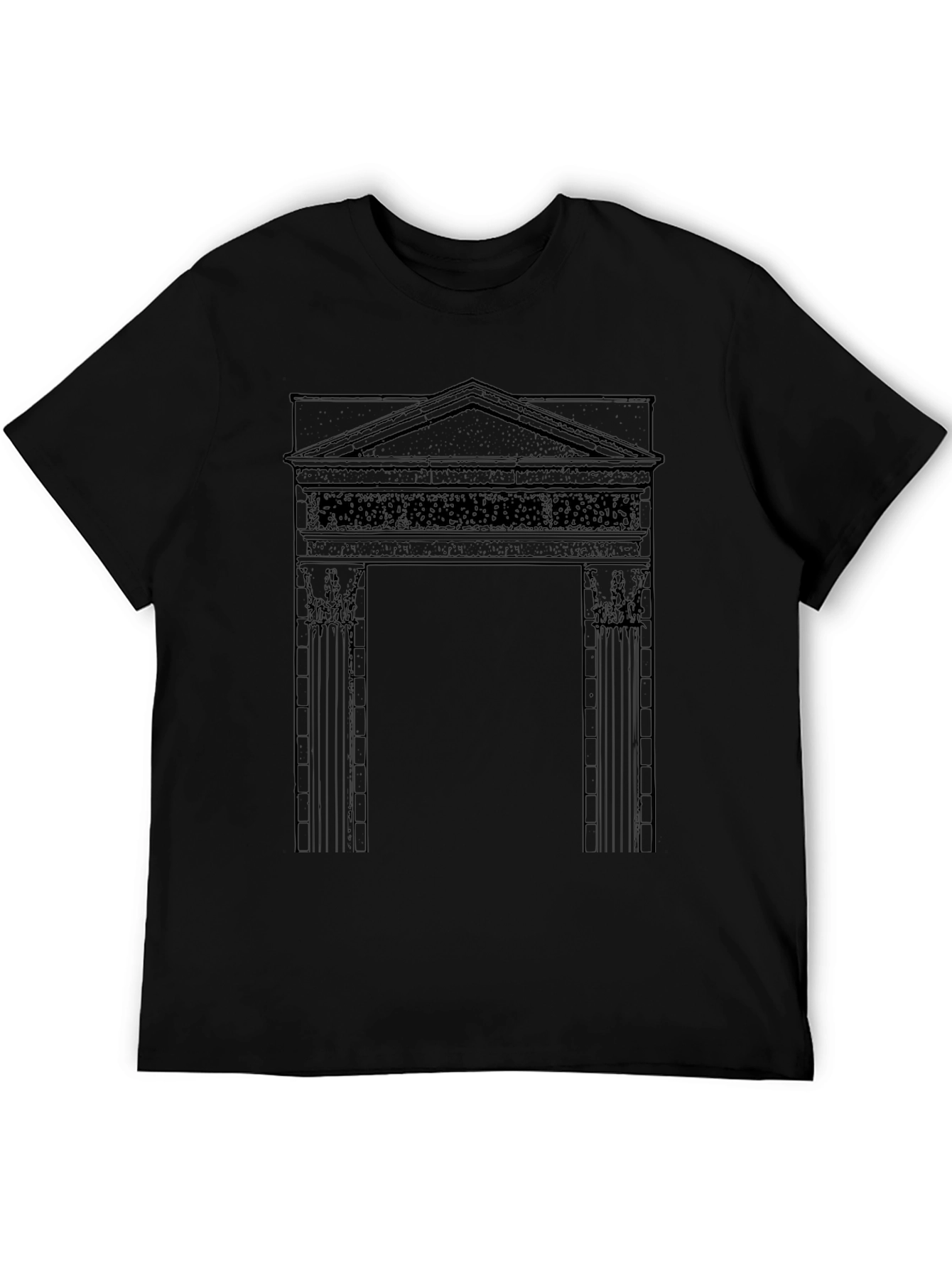 Black Architectural Archway Graphic Tee - Classic Black T-Shirt view 5
