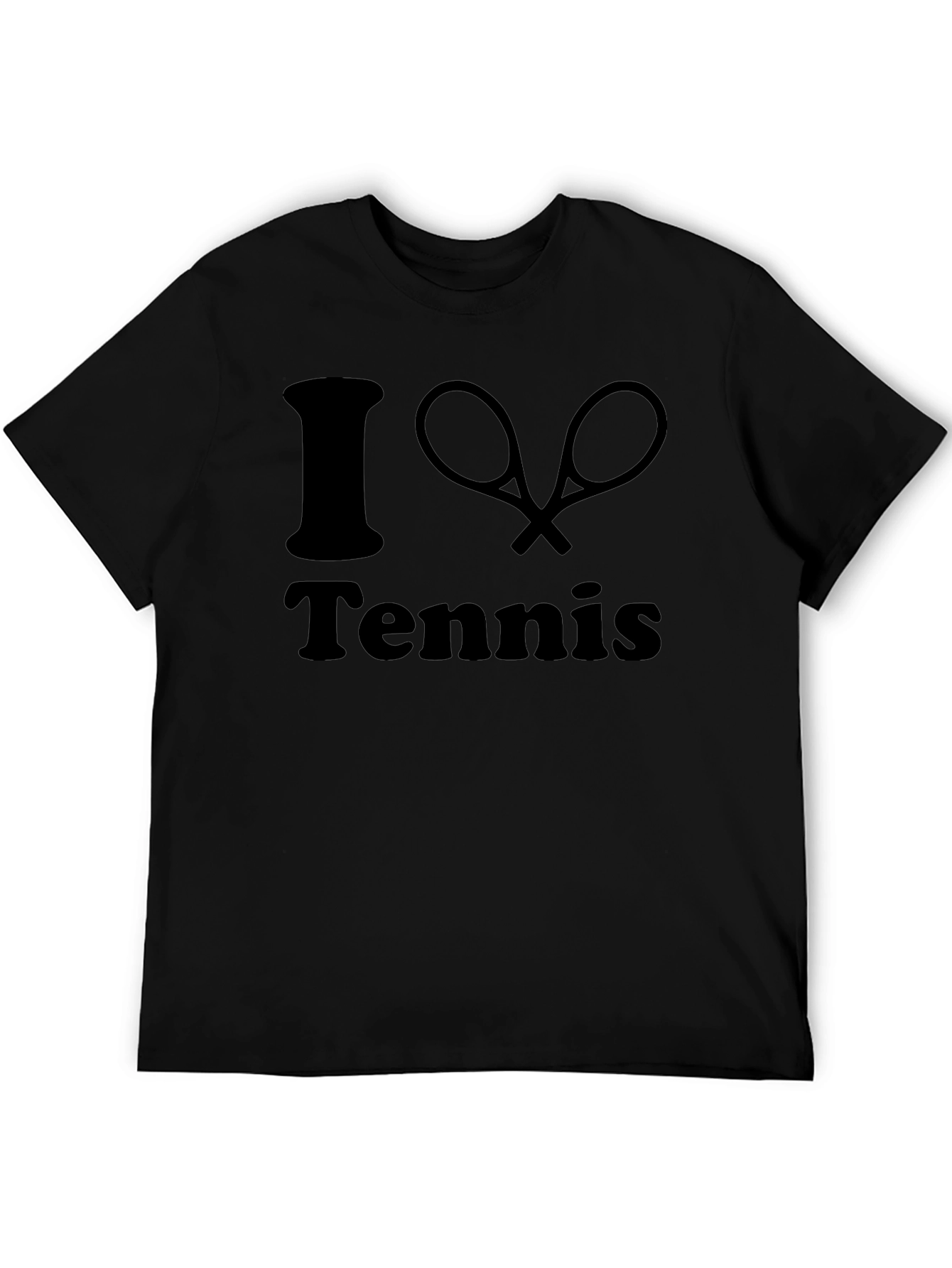 Black I Love Tennis Graphic T-Shirt - Black view 5