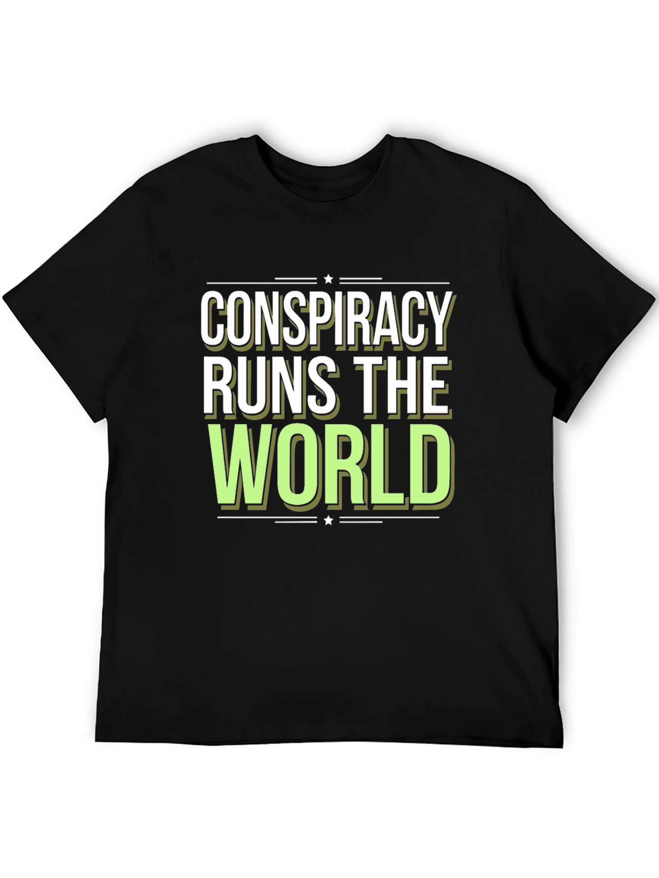 Black Conspiracy Runs The World Graphic T-Shirt view 5