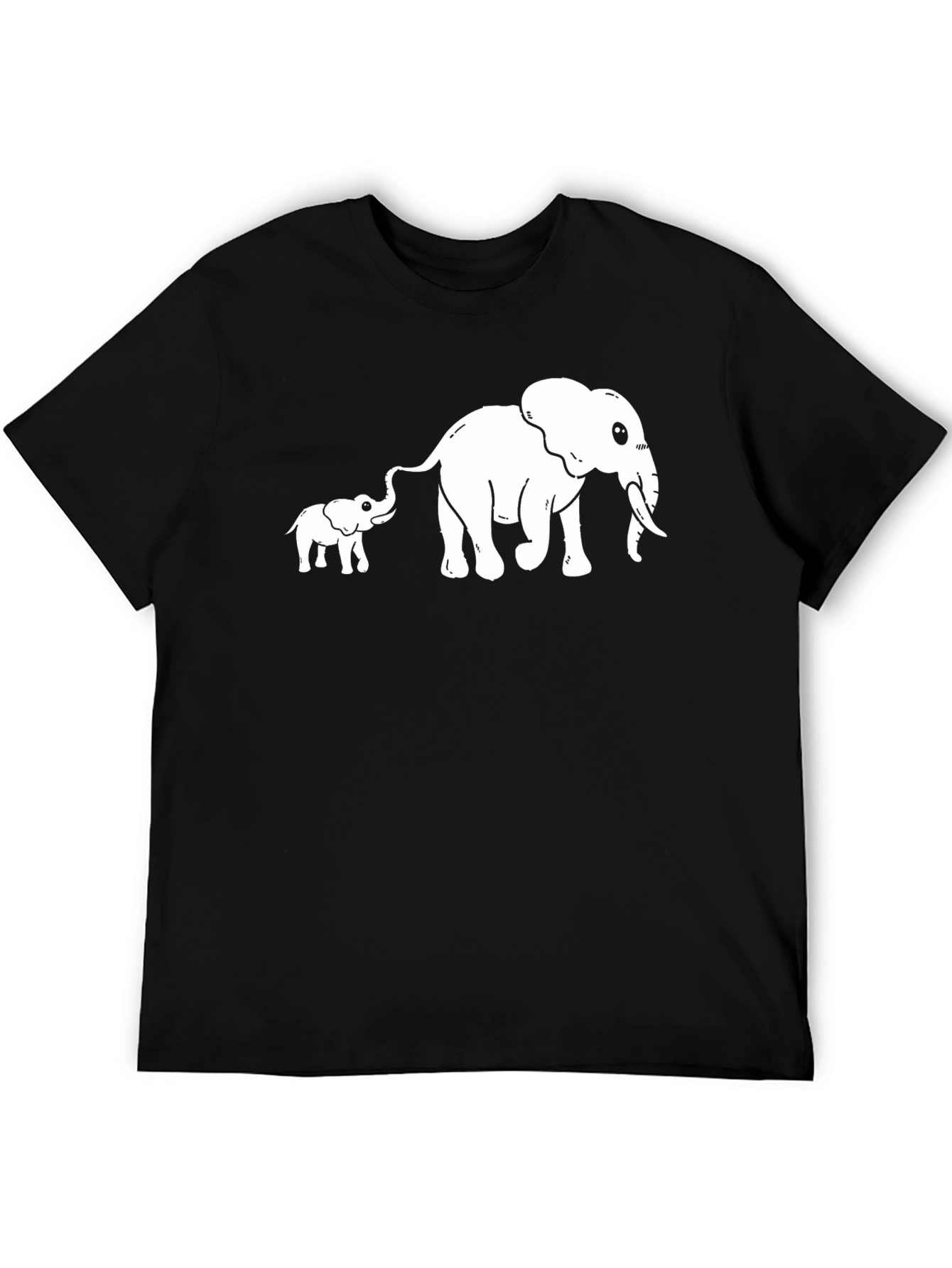Black Elephant Family Black T-Shirt view 5