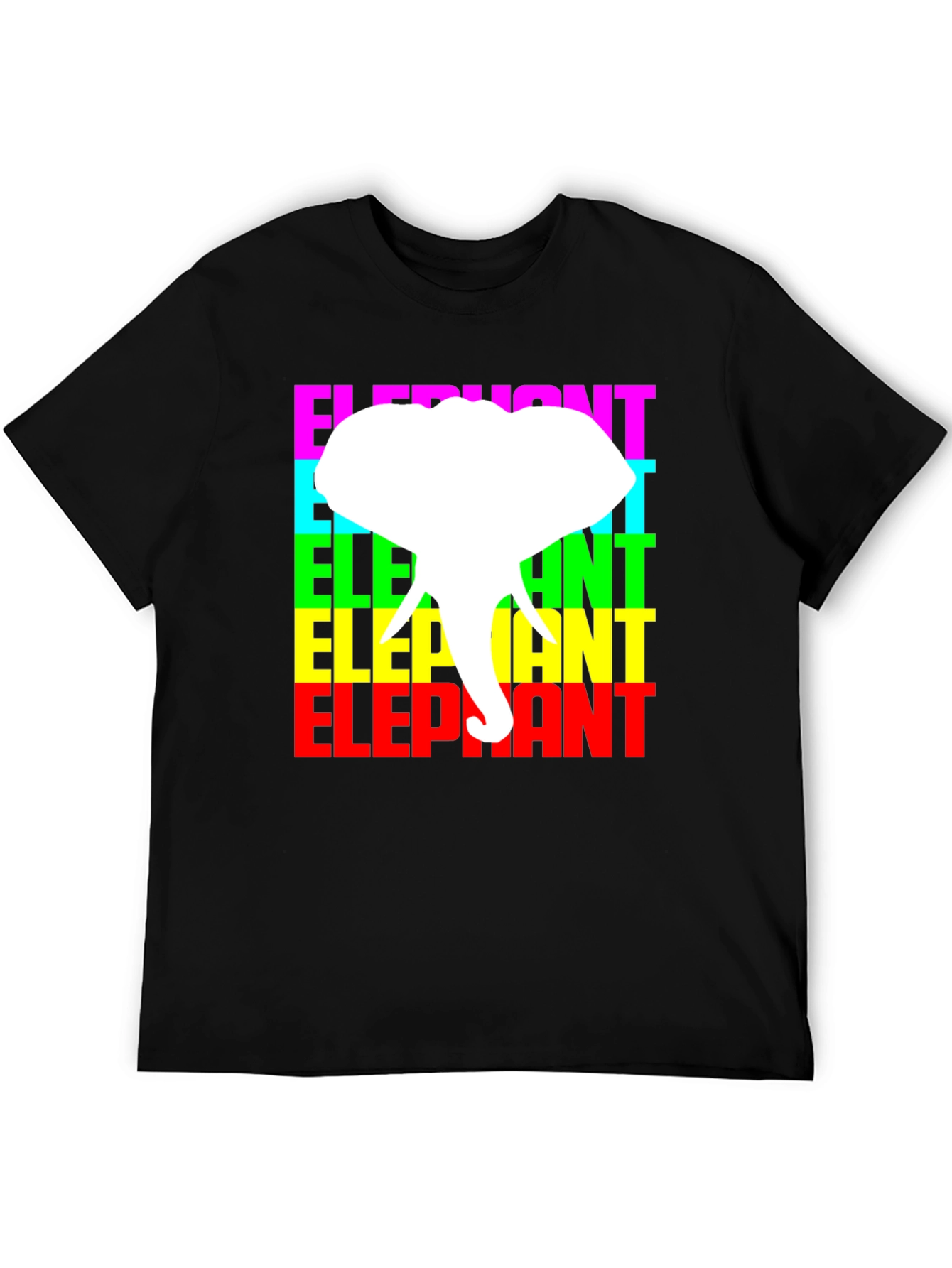 Black Elephant Graphic Tee - Colorful Design view 5