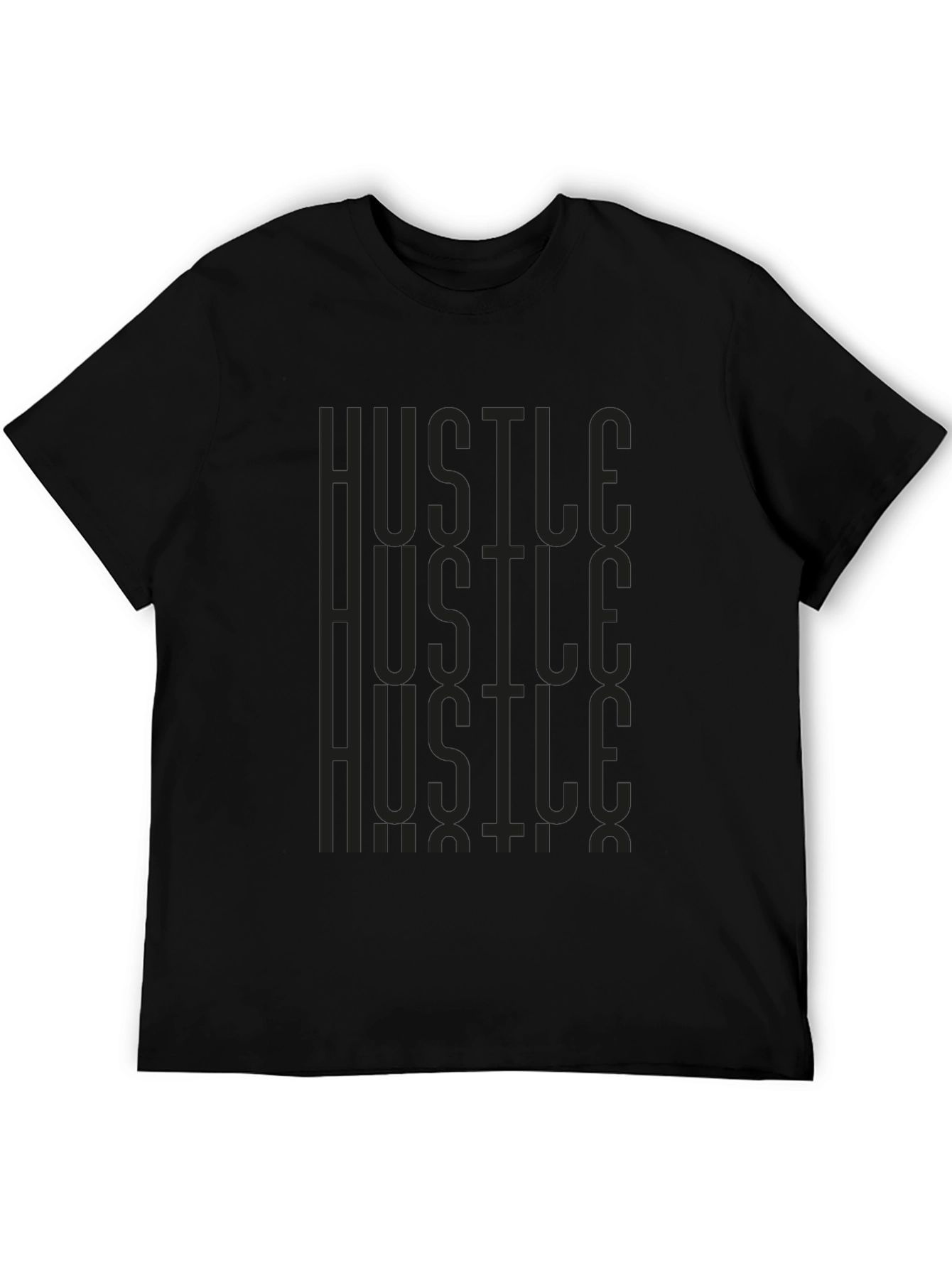 Black Hustle Graphic Print Tee - Men's Black T-Shirt view 5