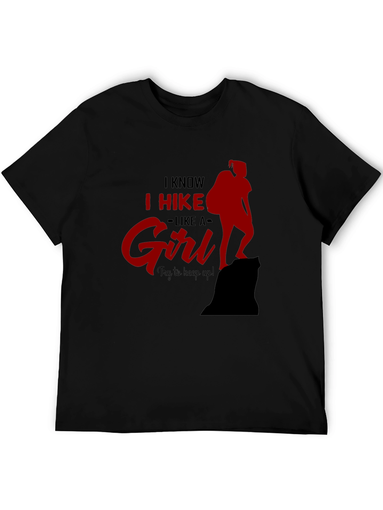Black I Hike Like A Girl T-Shirt view 5