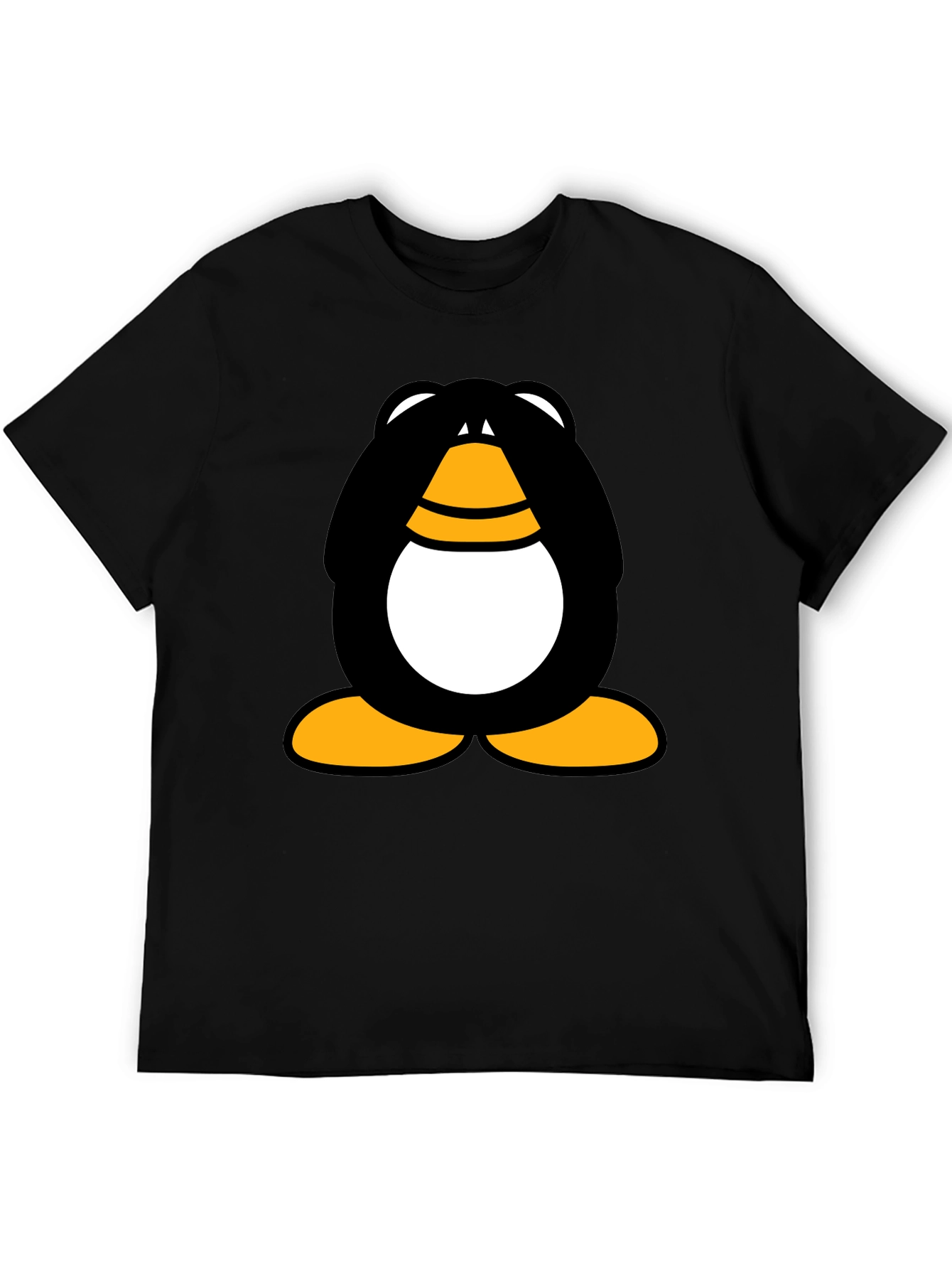 Black Funny Penguin Graphic Black T-Shirt view 5