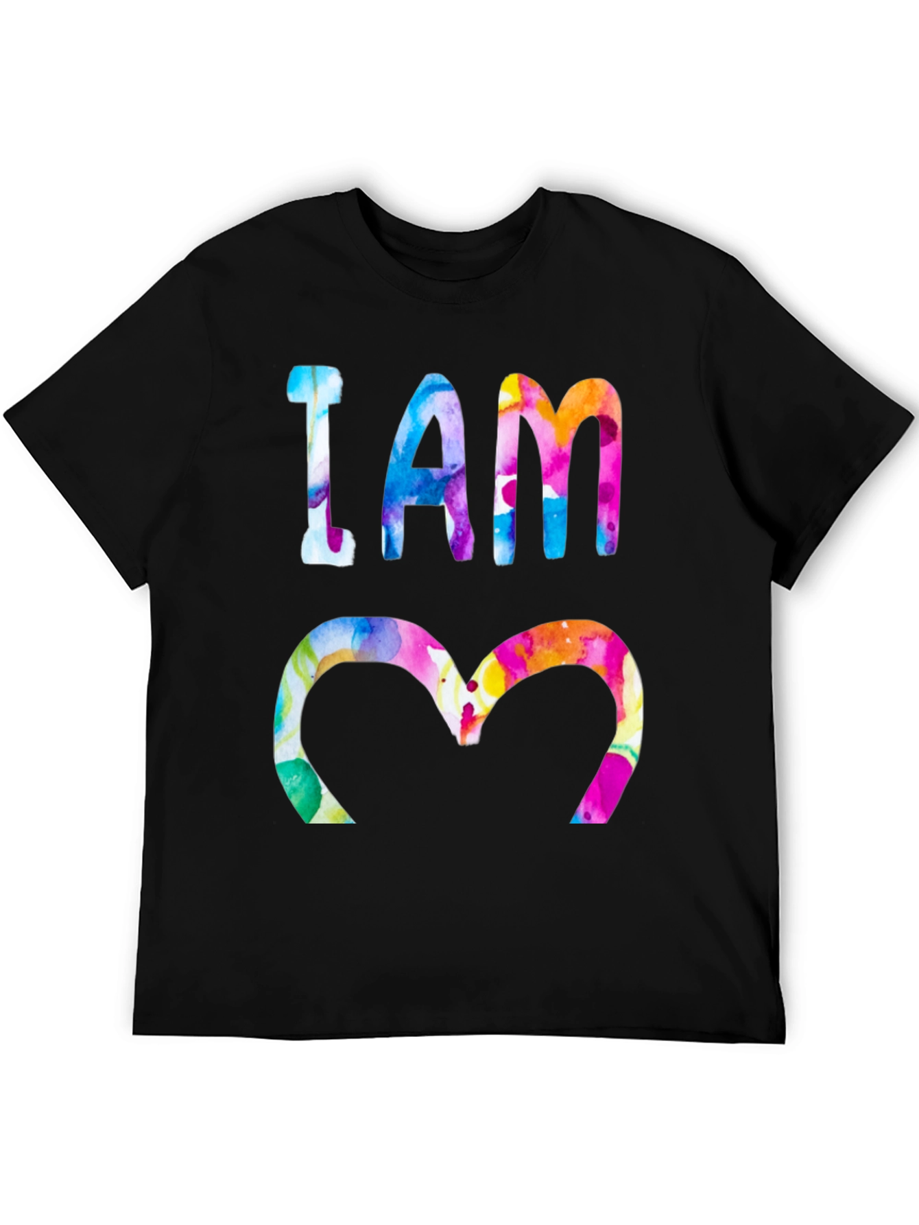 Black I AM 3 Watercolor T-Shirt view 5