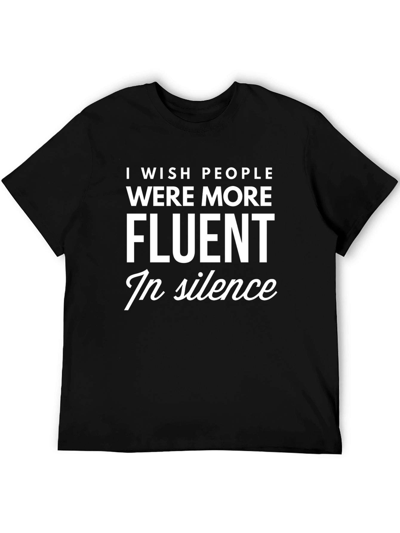 Black Fluent in Silence Graphic T-Shirt view 5
