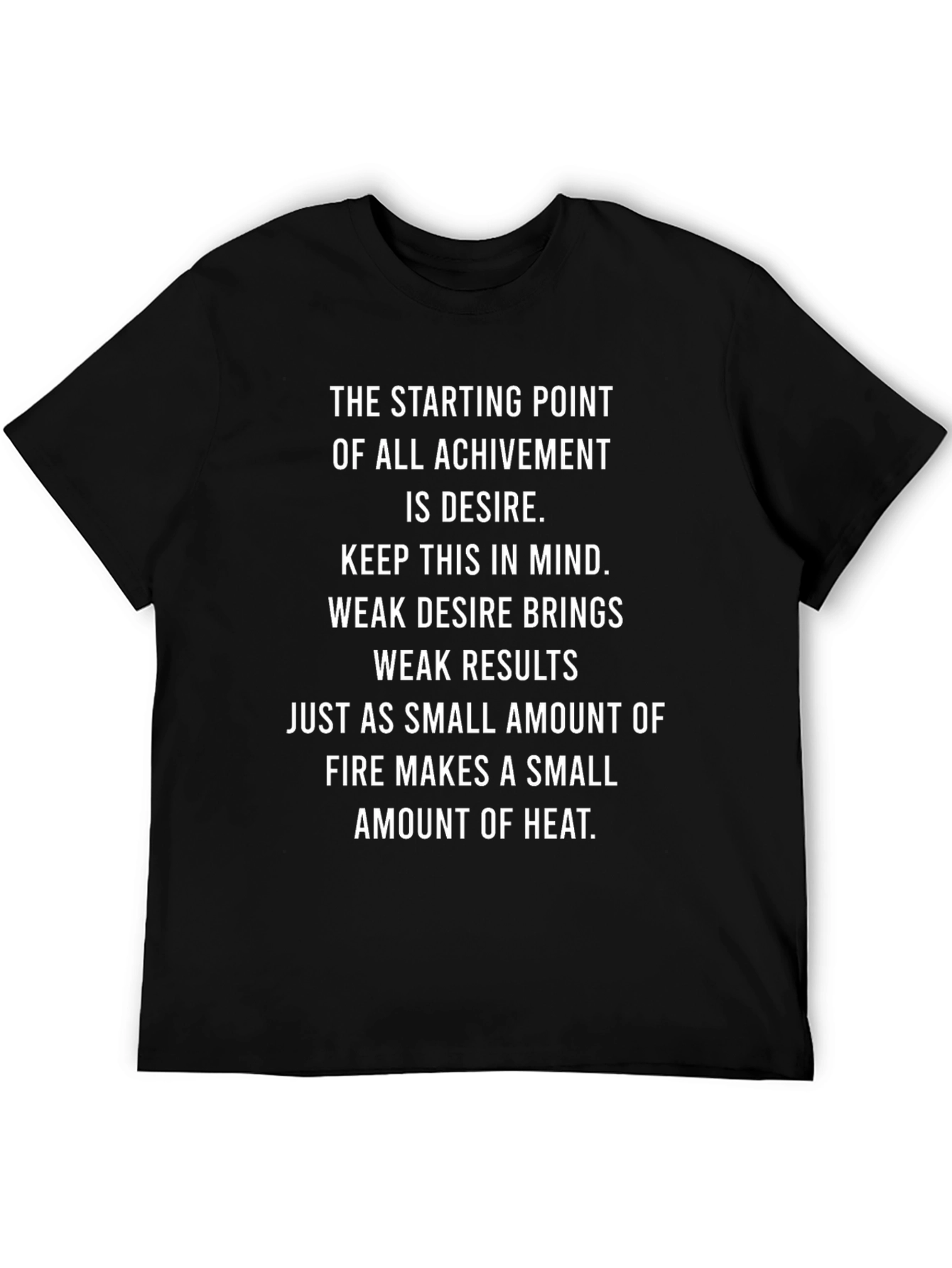 Black Motivational Quote T-Shirt - Desire & Achievement view 5