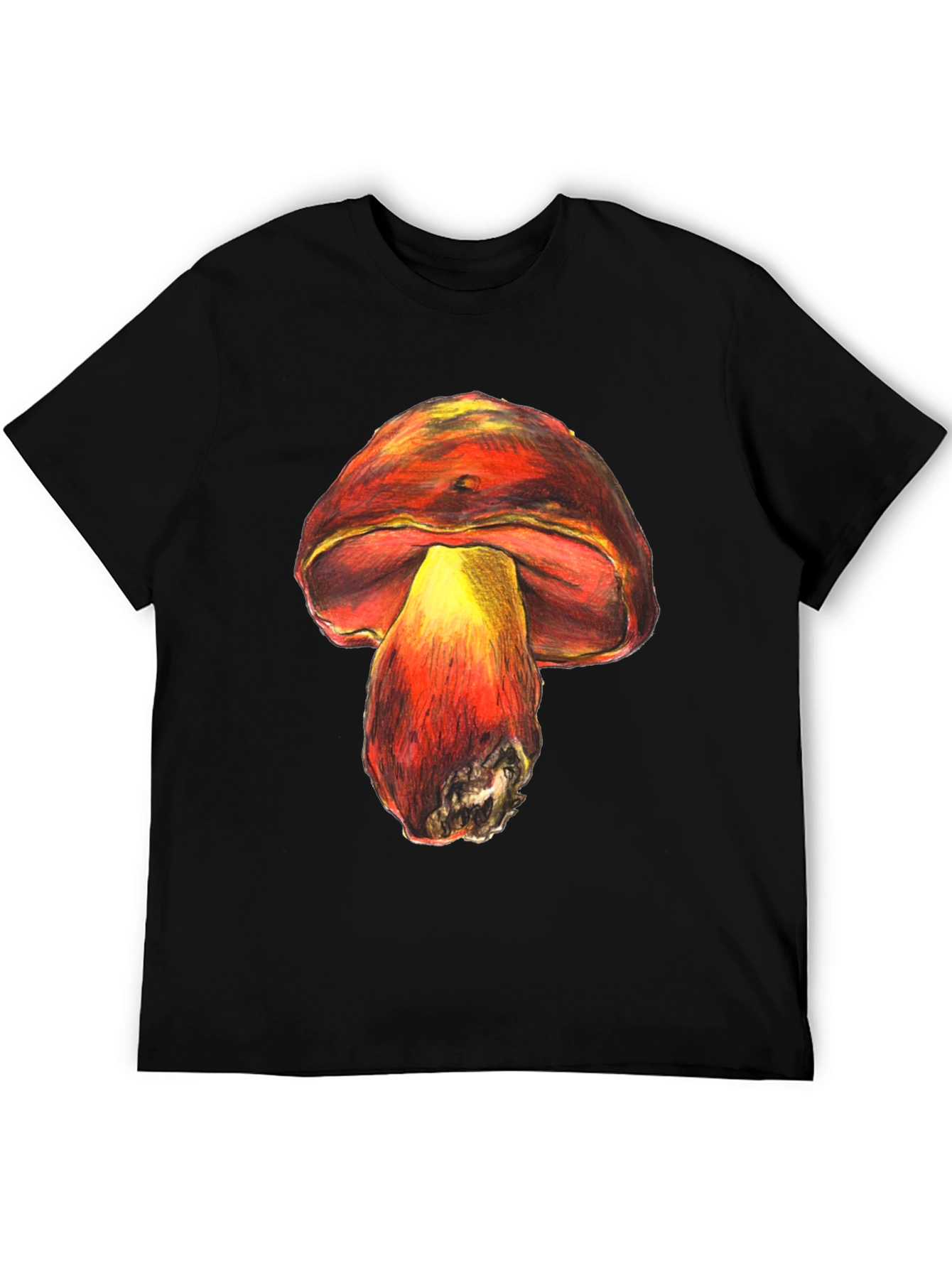 Black Mushroom Graphic Tee - Unique Unisex Design view 5