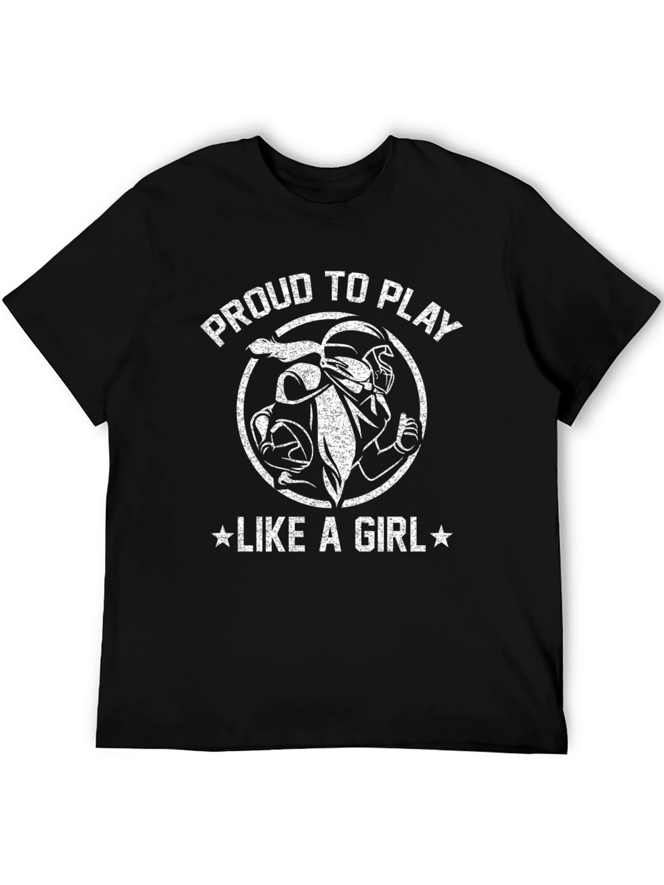 Black Proud To Play Like A Girl Football Graphic T-Shirt view 5