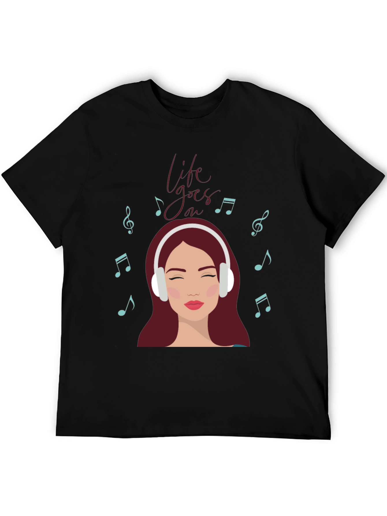 Black Life Goes On Music Lover Graphic T-Shirt view 5