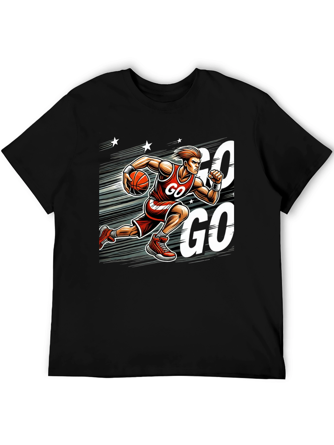 Black Basketball Go T-Shirt view 5