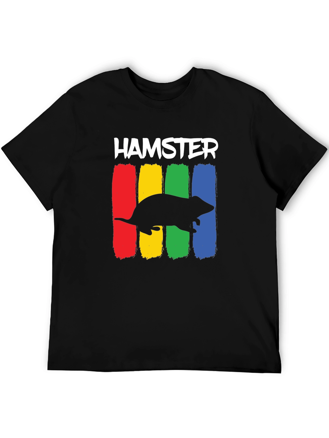 Black Hamster Rainbow T-Shirt - Novelty Animal Tee view 5