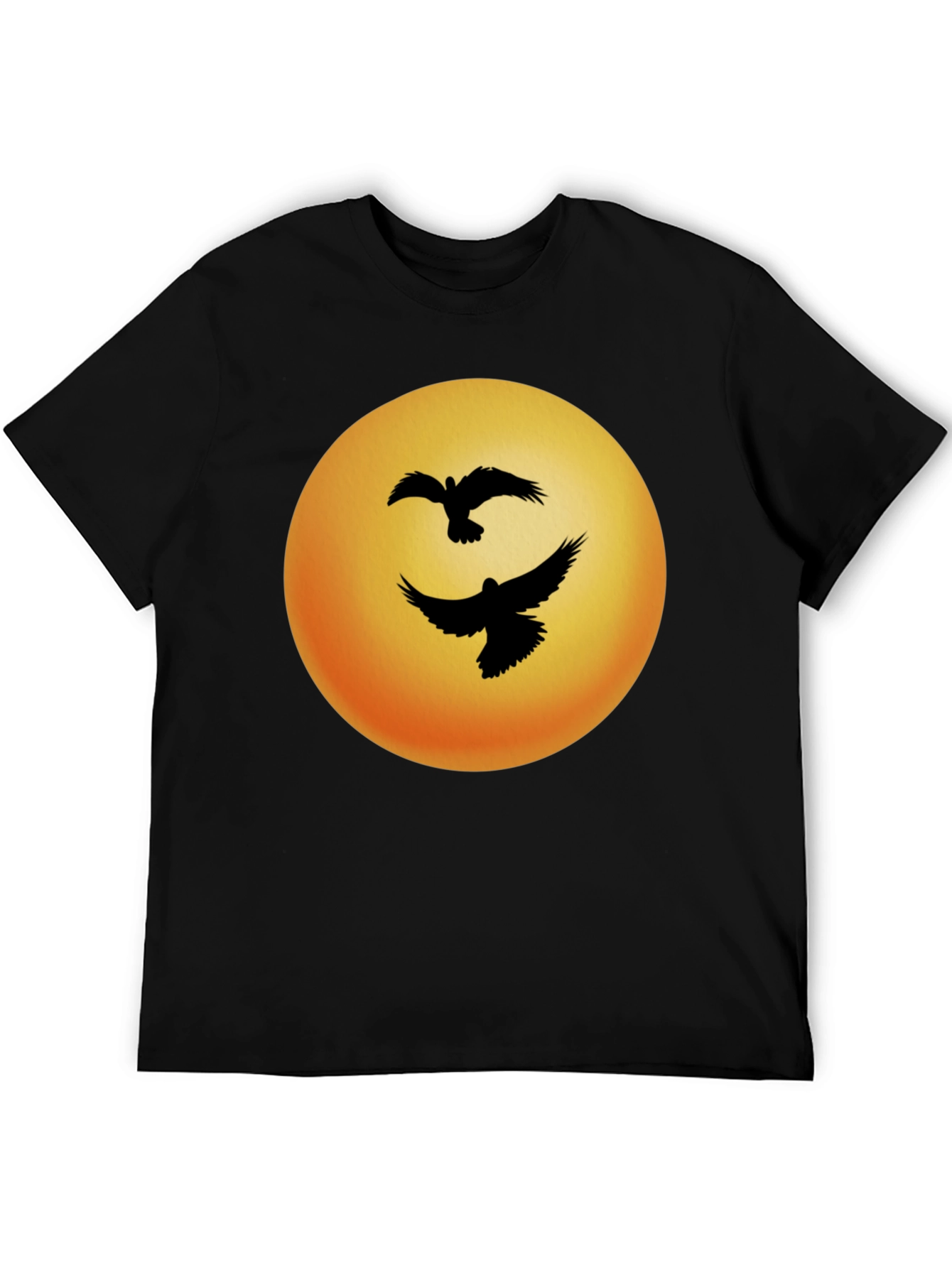 Black Birds Sunset Graphic Tee - Black Cotton Blend view 5