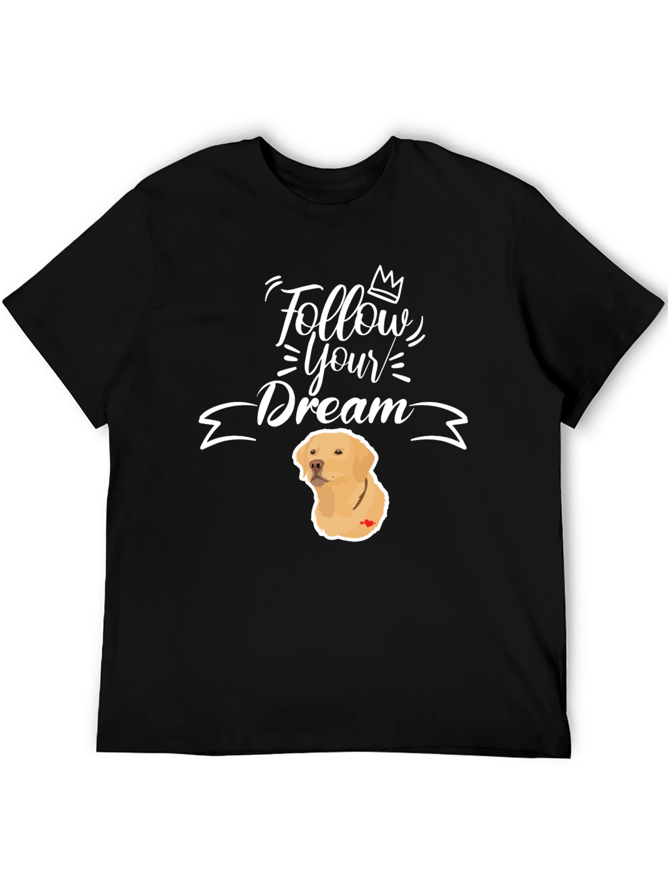 Black Follow Your Dream Dog Graphic T-Shirt view 5