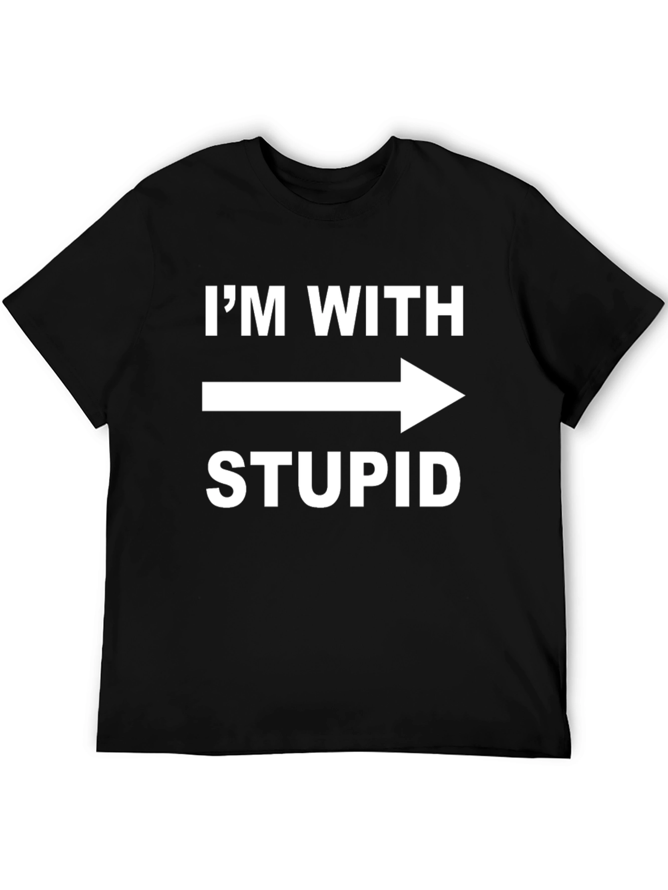 Black I'm With Stupid T-Shirt view 5