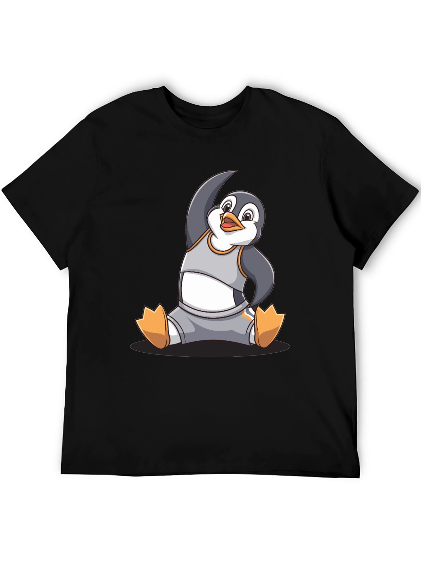 Black Yoga Penguin Graphic T-Shirt - Comfy Cotton Blend view 5