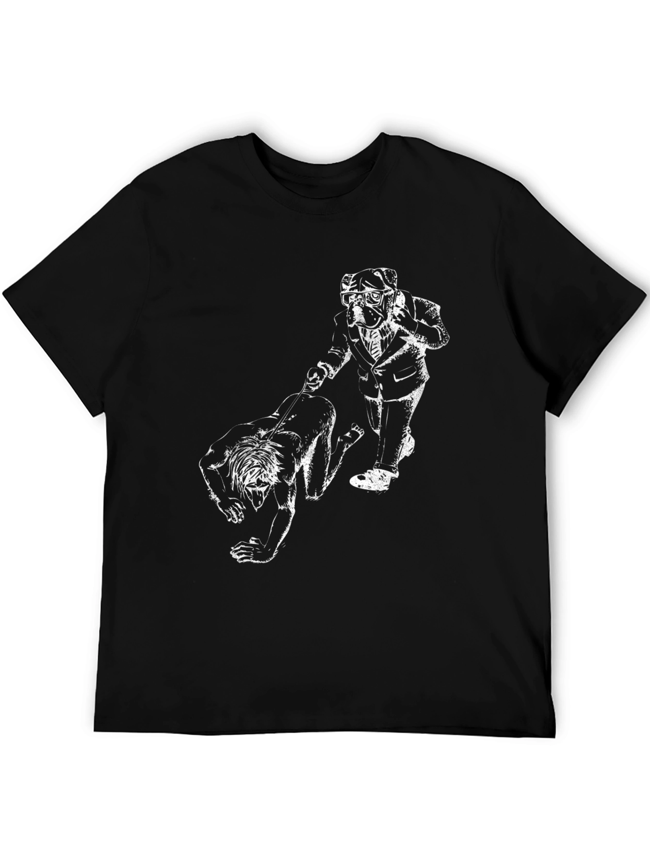 Black Dogfather T-Shirt - Black Crew Neck view 5
