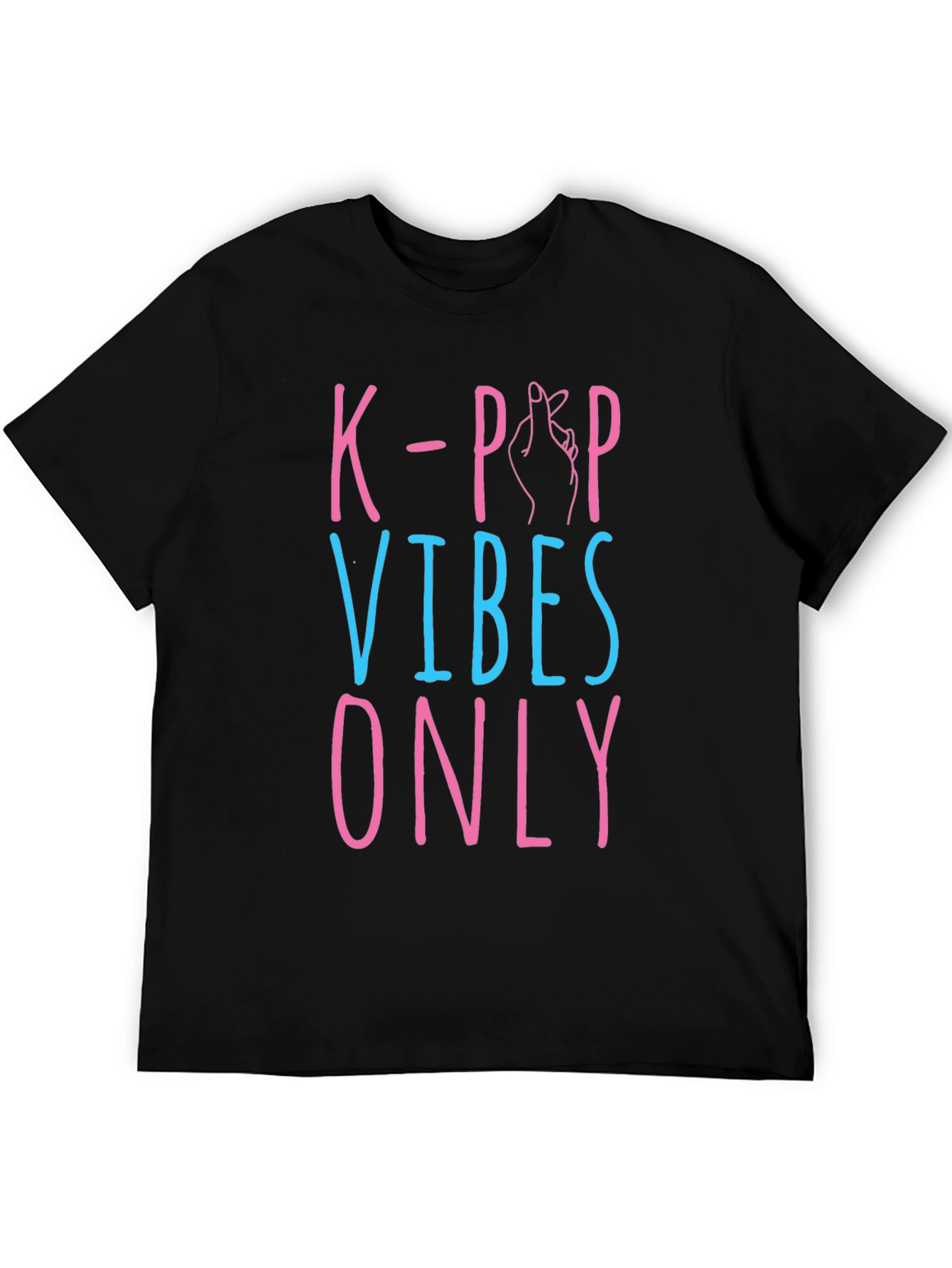 Black K-Pop Vibes Only Graphic Tee - Unisex view 5