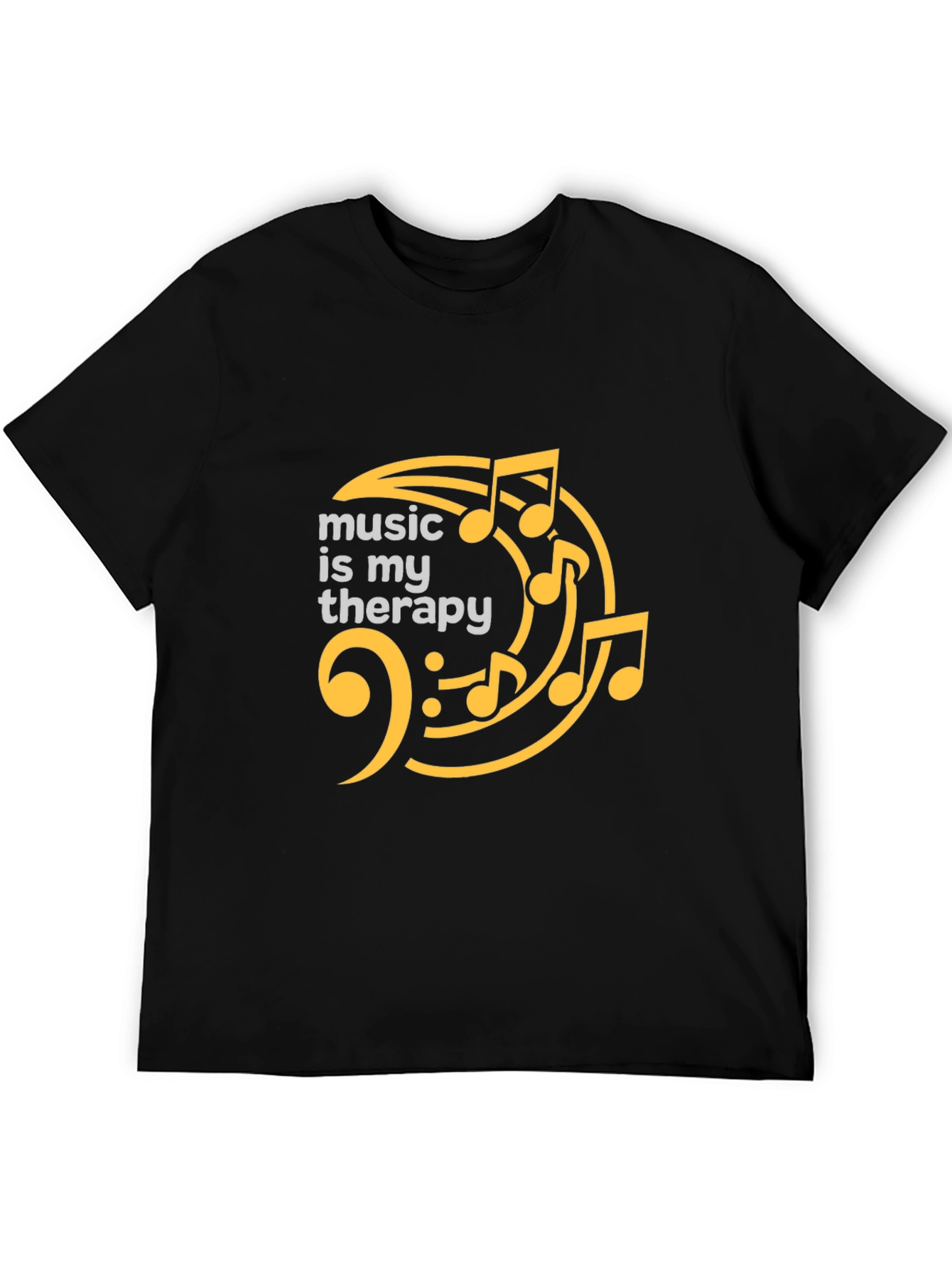Black Music Therapy Black T-Shirt view 5