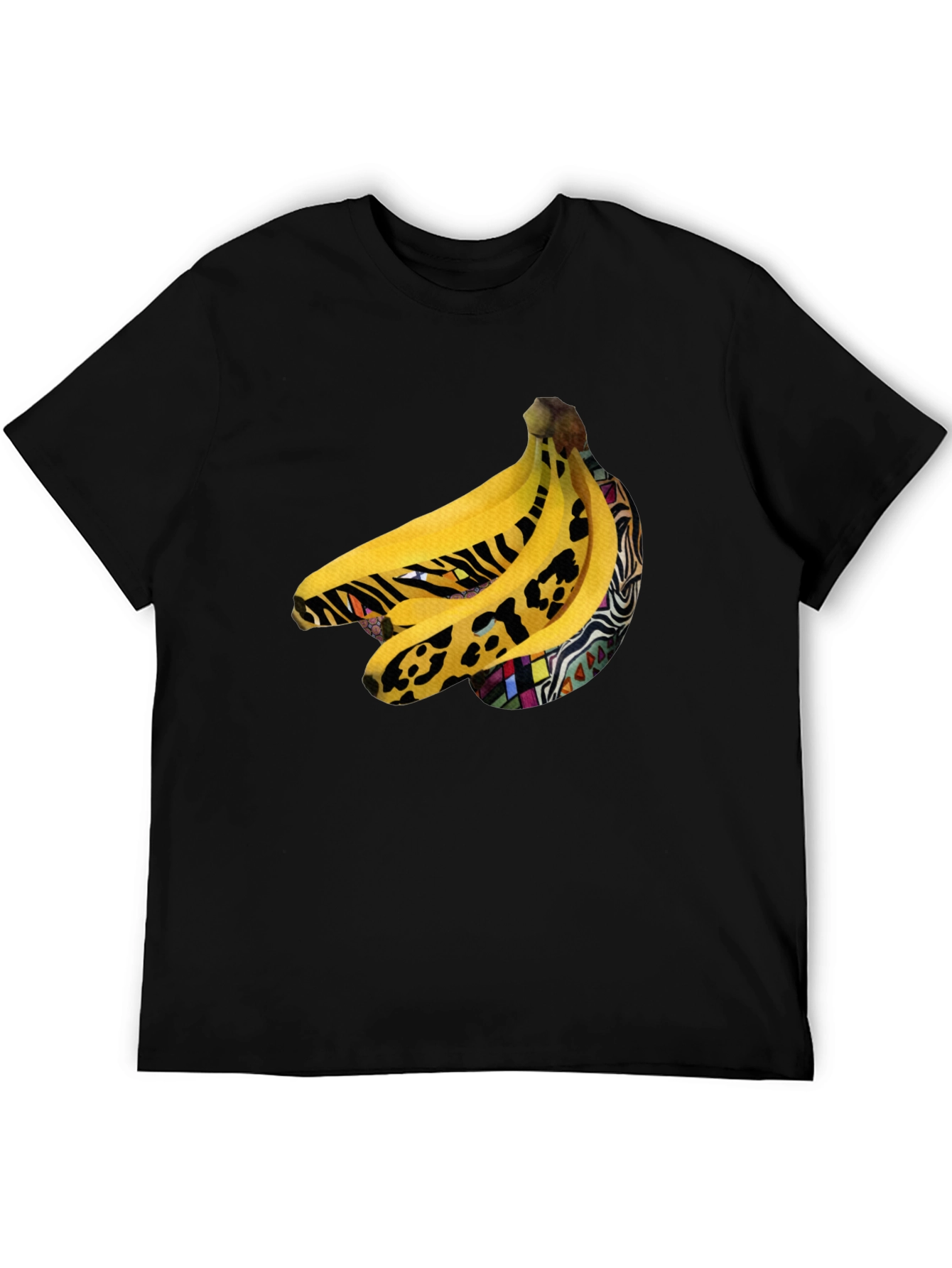 Black Funky Banana Print Black T-Shirt view 5