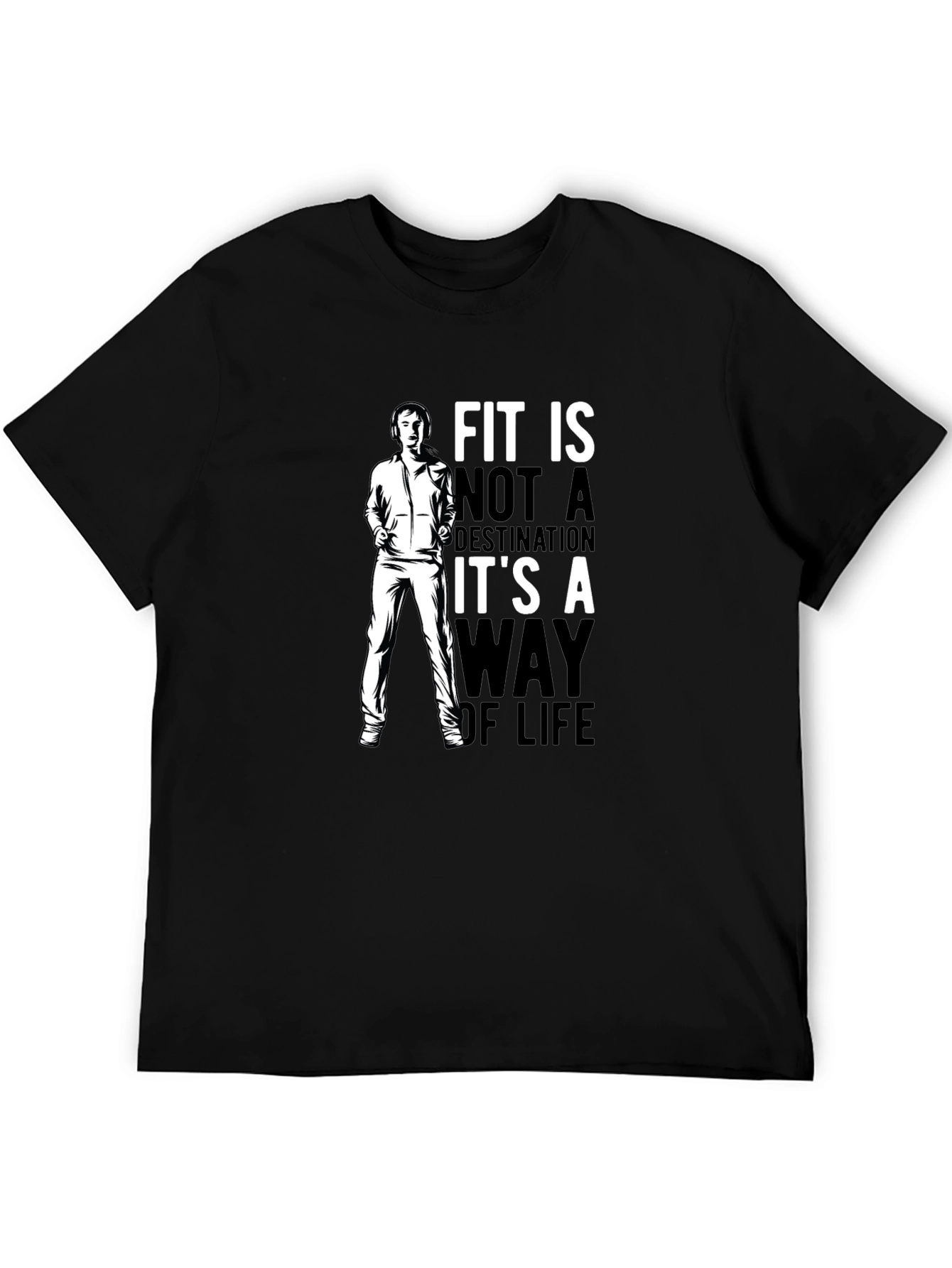 Black Fit is a Way of Life Graphic T-Shirt - Men's Black Tee view 5