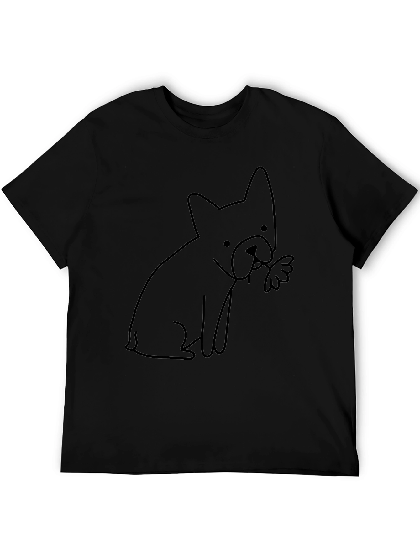 Black Dog With Flower Black T-Shirt view 5
