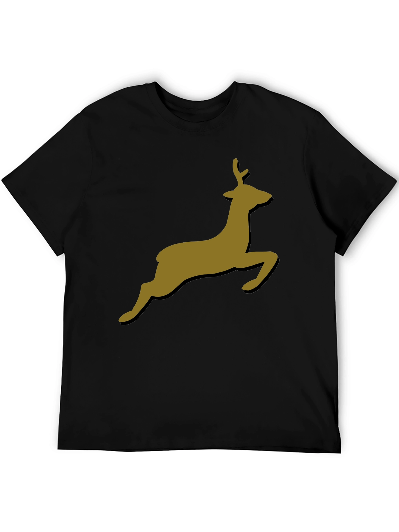 Black Leaping Deer Graphic T-Shirt - Stylish Black Tee view 5