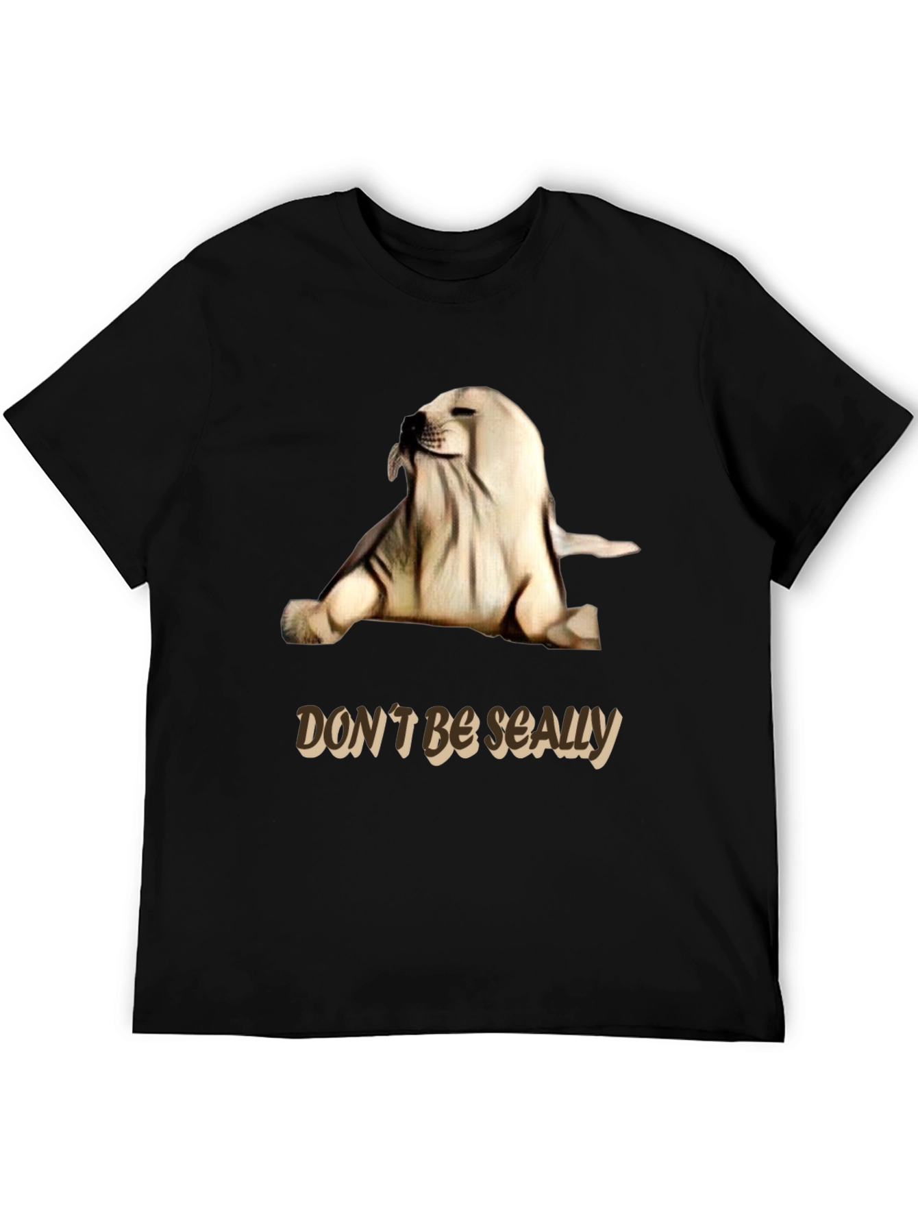 Black Don't Be Seally Graphic Tee - Funny Seal Pun Shirt view 5