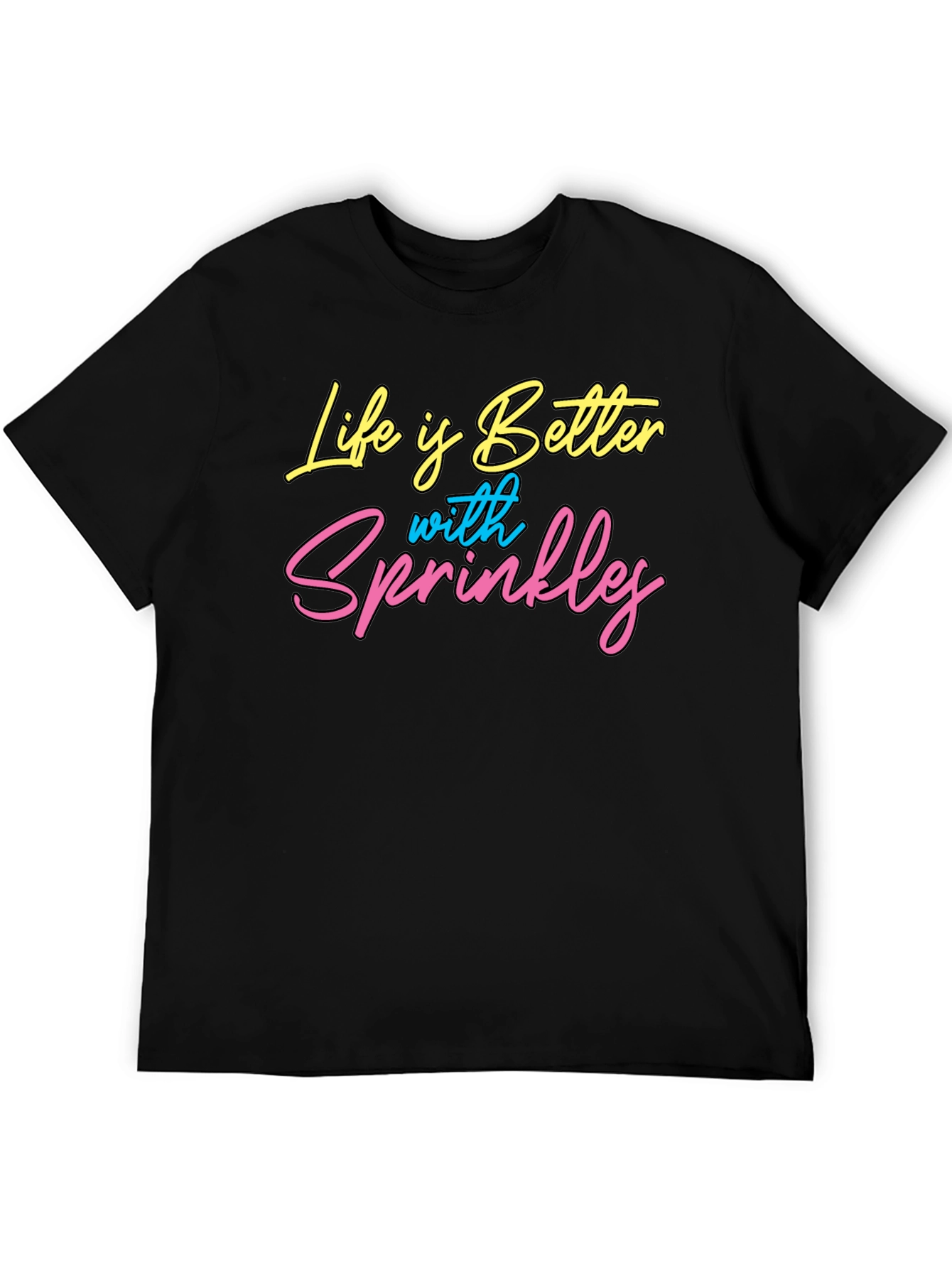 Black Life is Better with Sprinkles Black Graphic Tee view 5
