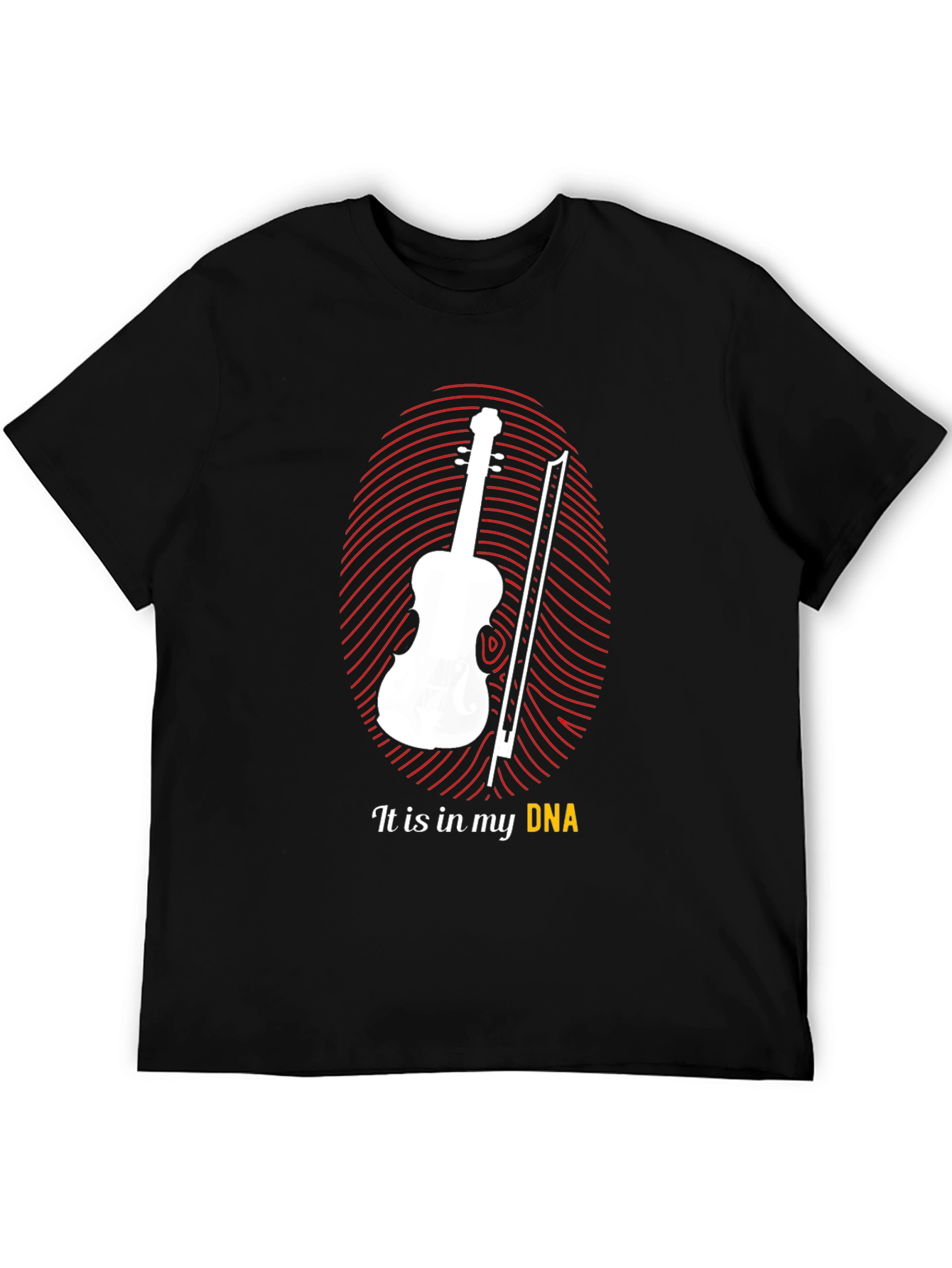 Black Musician's DNA T-Shirt - Violin Player Tee view 5