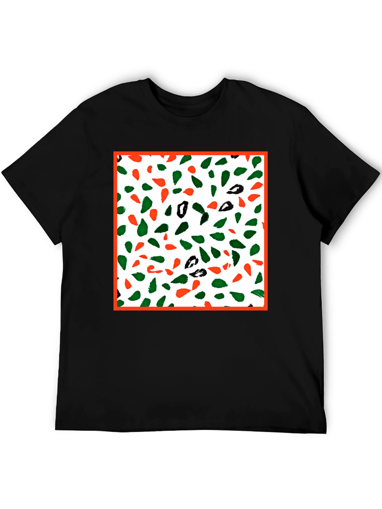 Black Abstract Pattern Graphic Tee - Men's Casual Fashion view 5