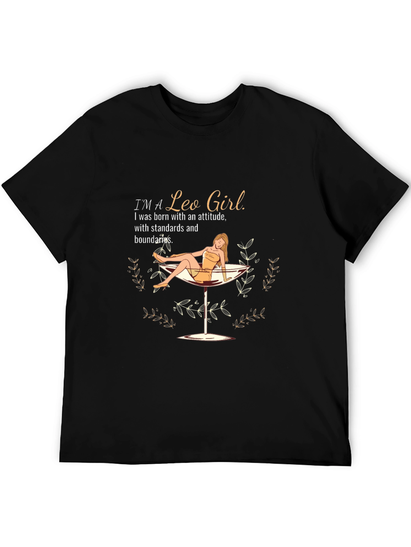 Black I'm a Leo Girl T-Shirt view 5