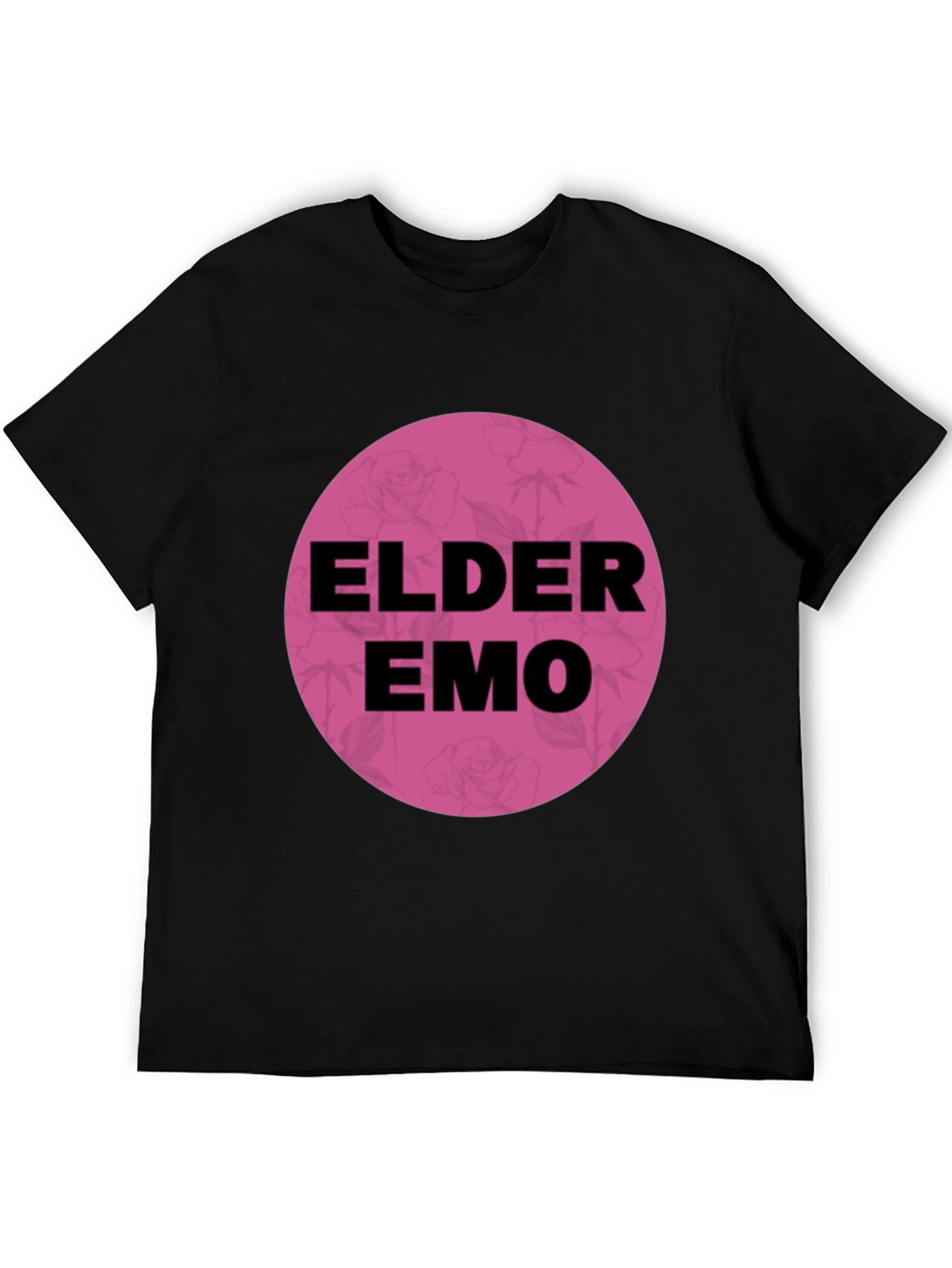Black Elder Emo T-Shirt - Black Cotton Blend Graphic Tee view 5