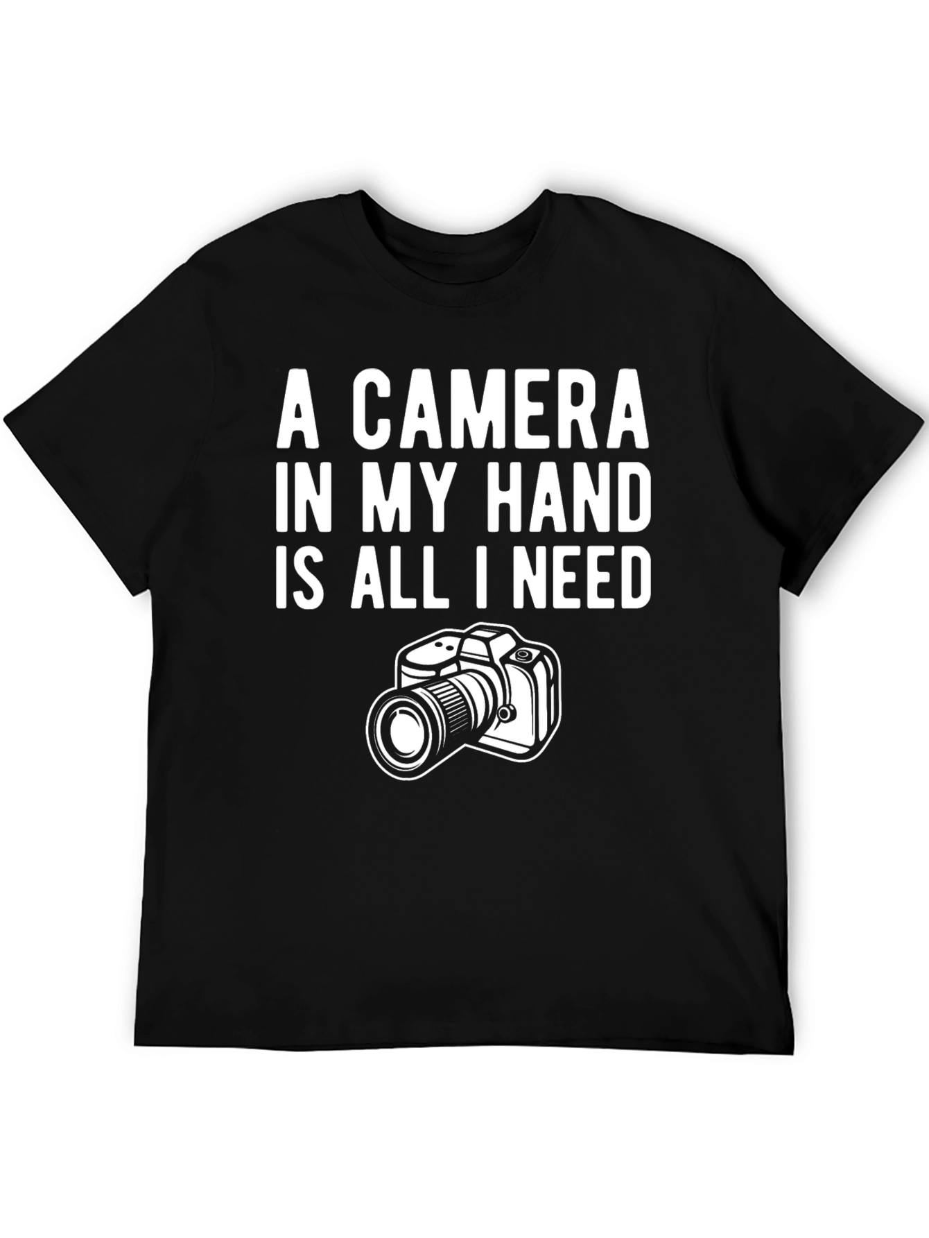 Black Camera Lover T-Shirt: A Camera in My Hand view 5