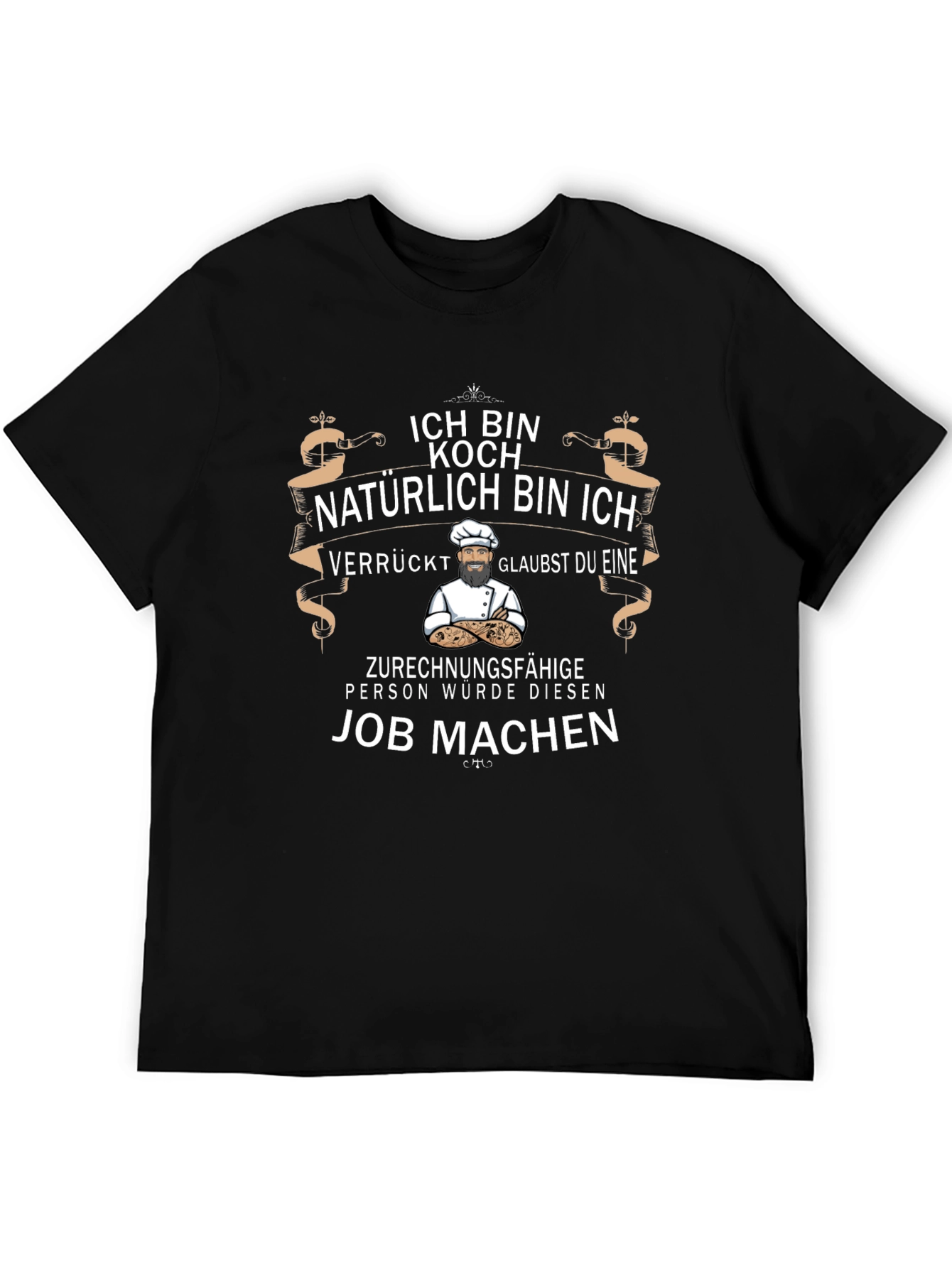 Black Funny Chef T-Shirt - ICH BIN KOCH view 5