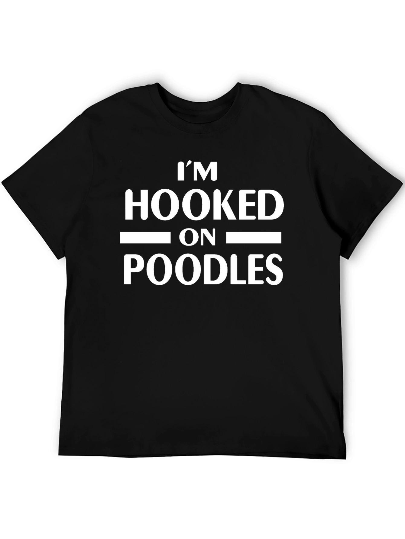 Black I'm Hooked on Poodles Graphic Tee - Black Cotton Blend view 5