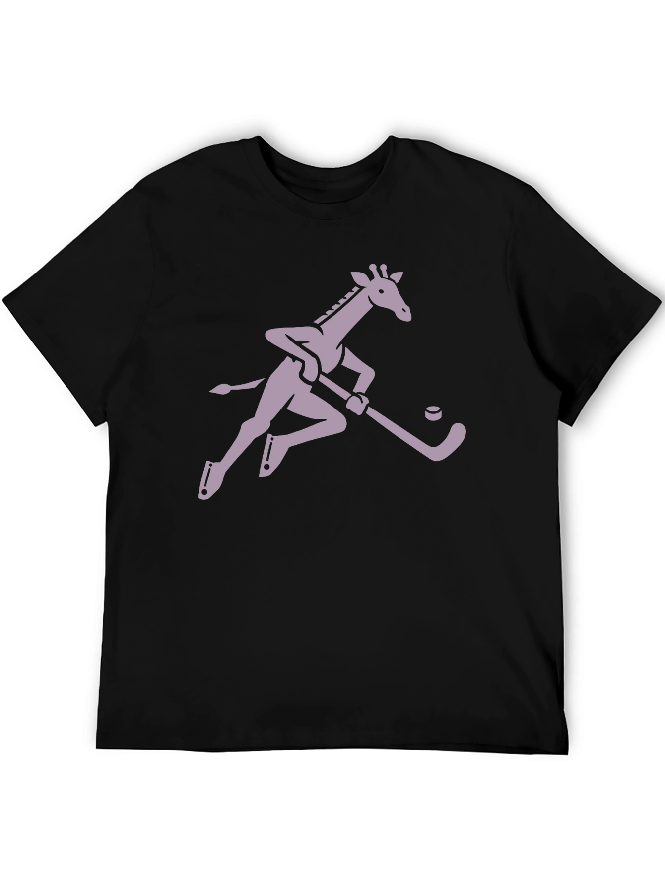 Black Hockey Giraffe Graphic Tee - Black view 5