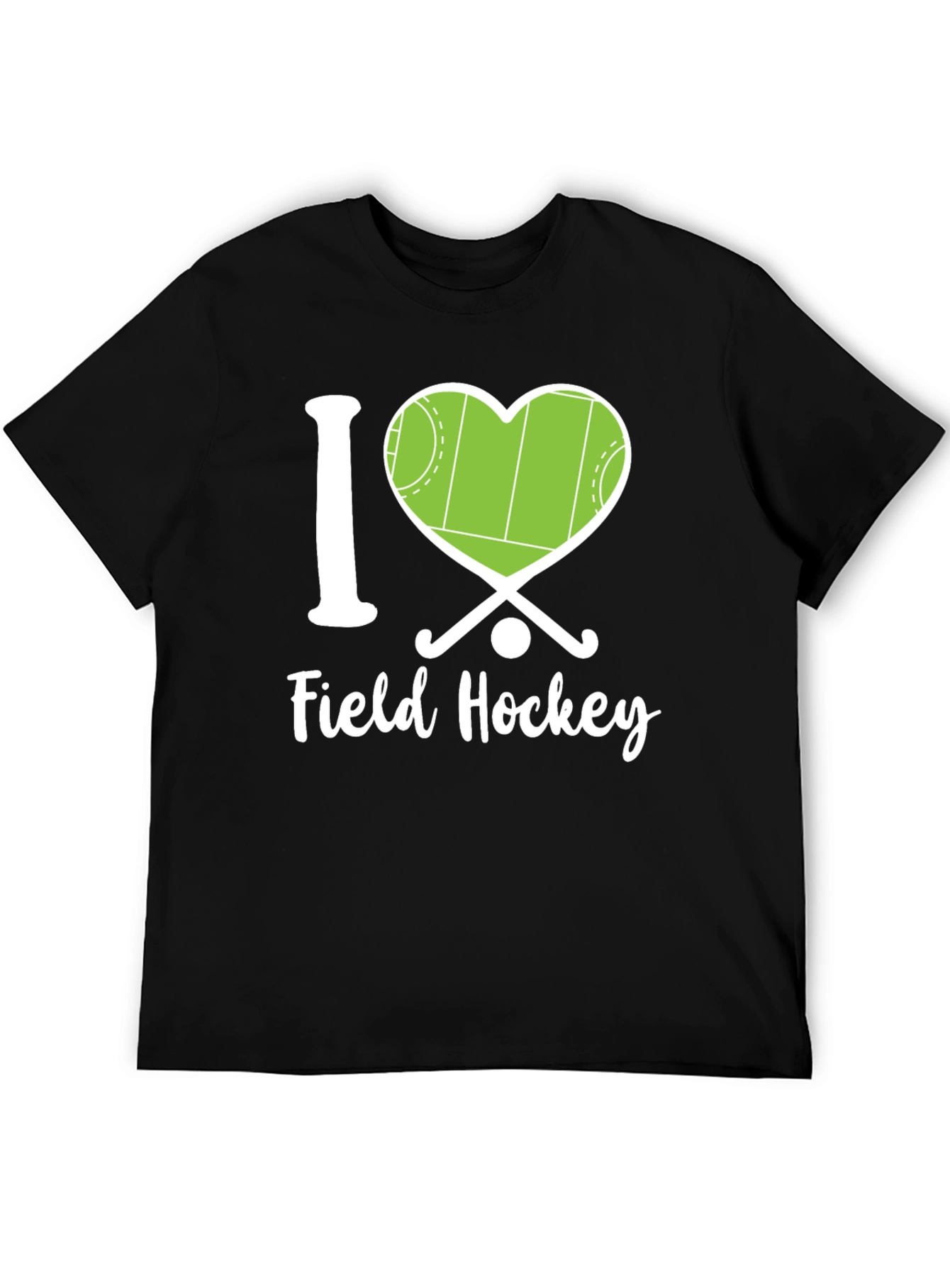 Black I Love Field Hockey Graphic Tee view 5
