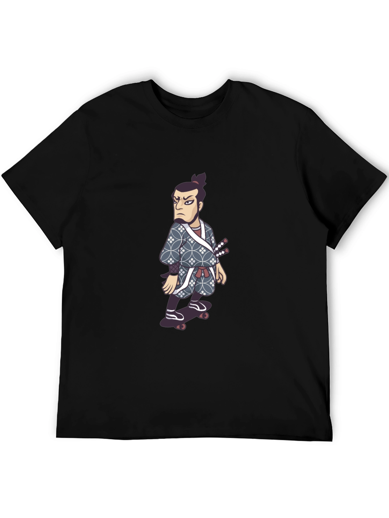 Black Samurai Skater T-Shirt - Unique Graphic Tee view 5