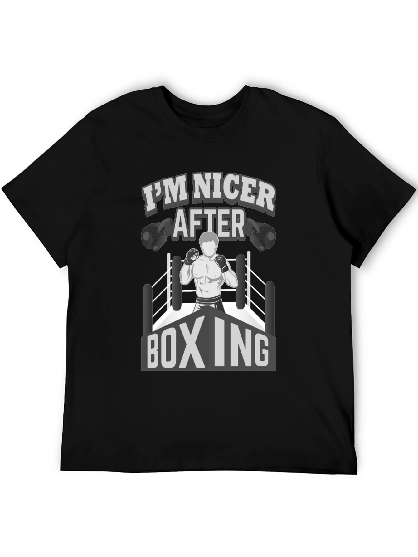 Black I'm Nicer After Boxing Graphic T-Shirt view 5