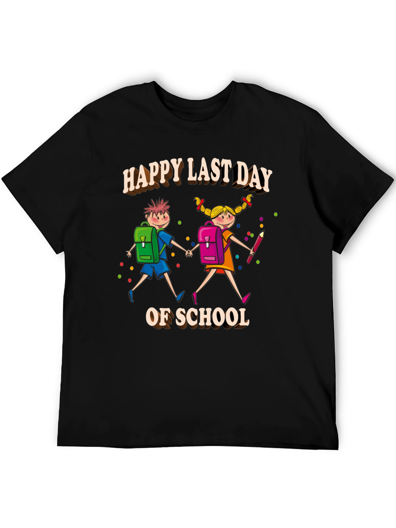 Black Happy Last Day of School T-Shirt view 5