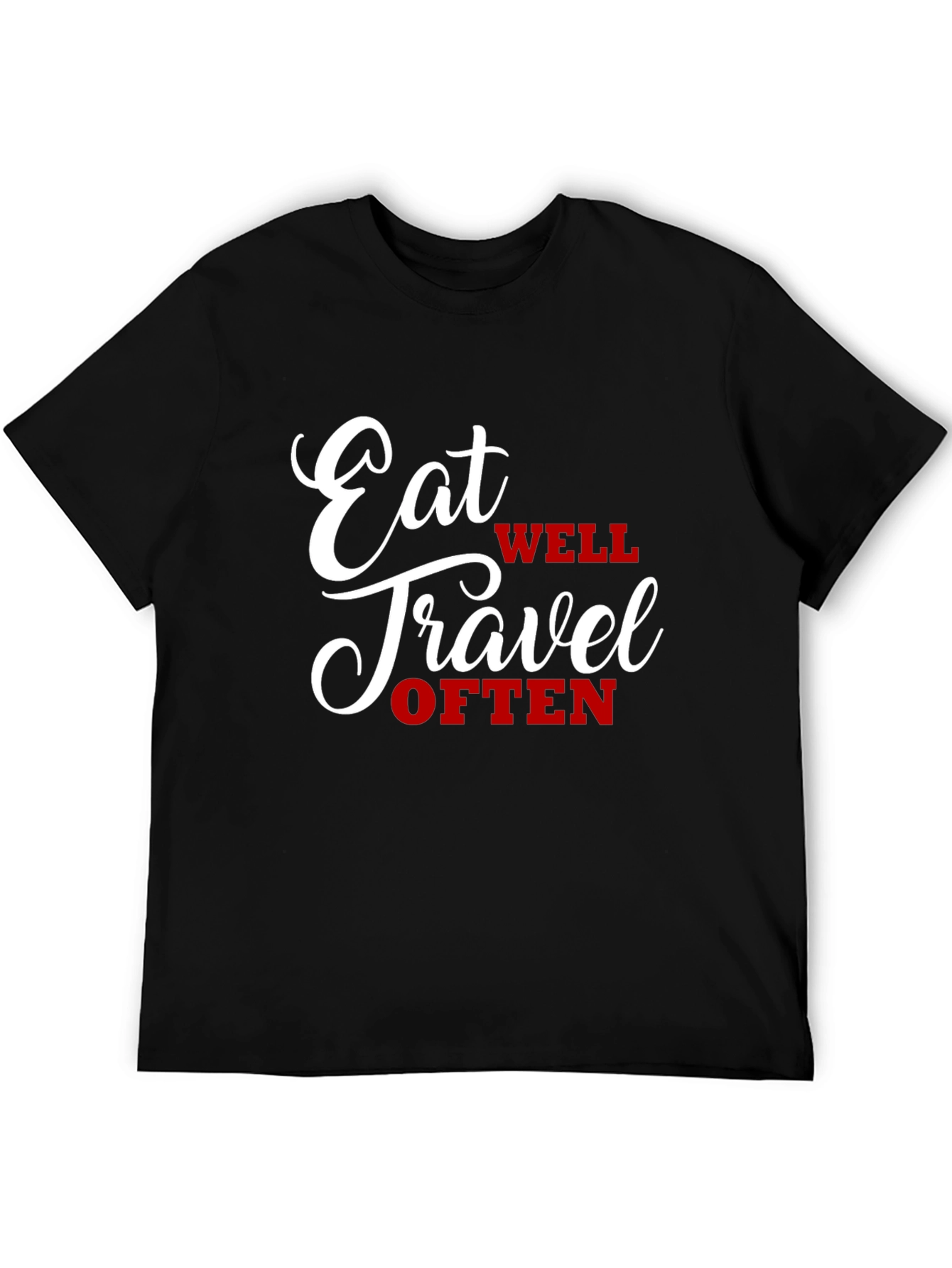 Black Eat Well Travel Often Graphic Tee view 5