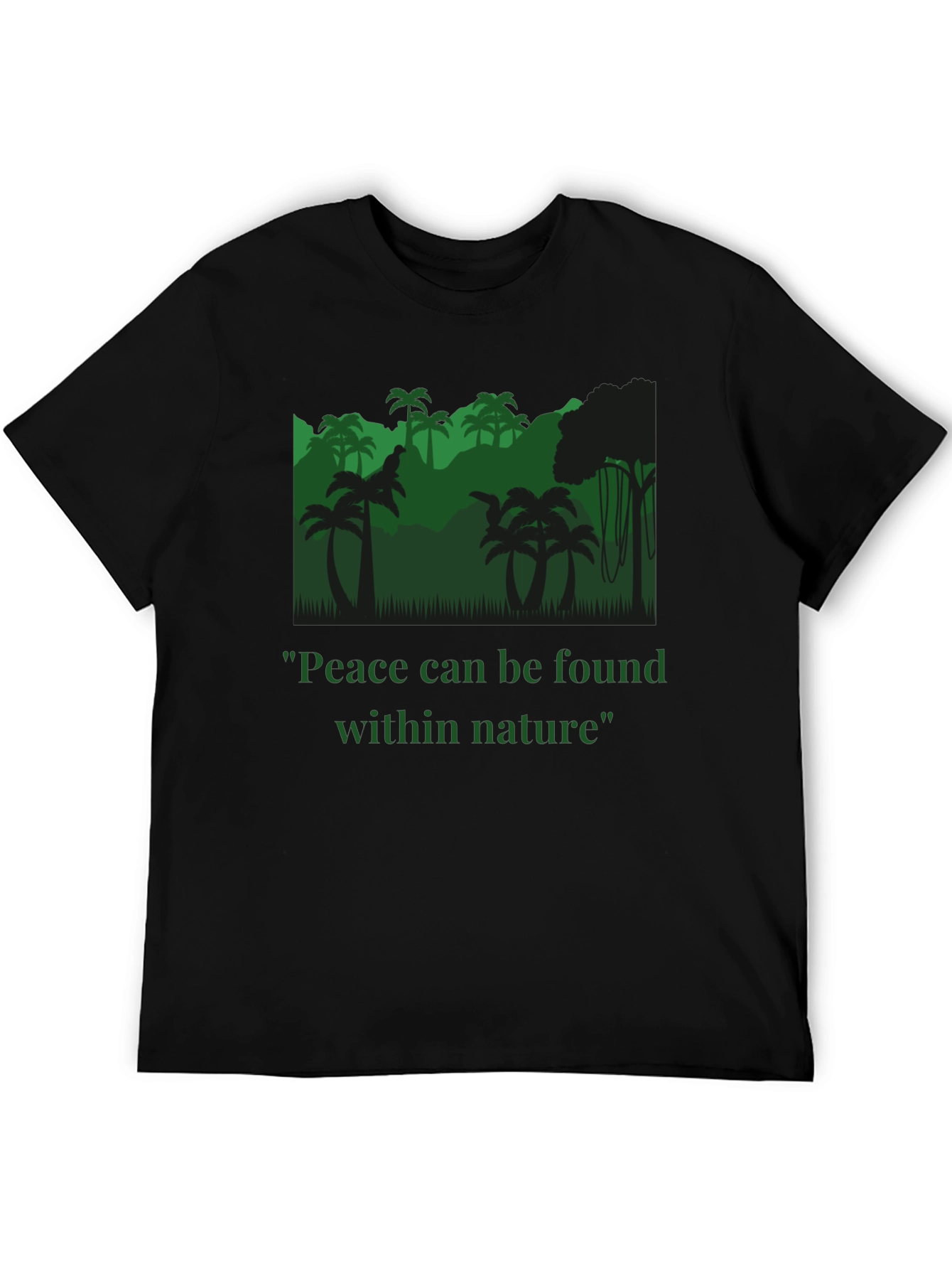 Black Peace Within Nature T-Shirt - Jungle Design view 5