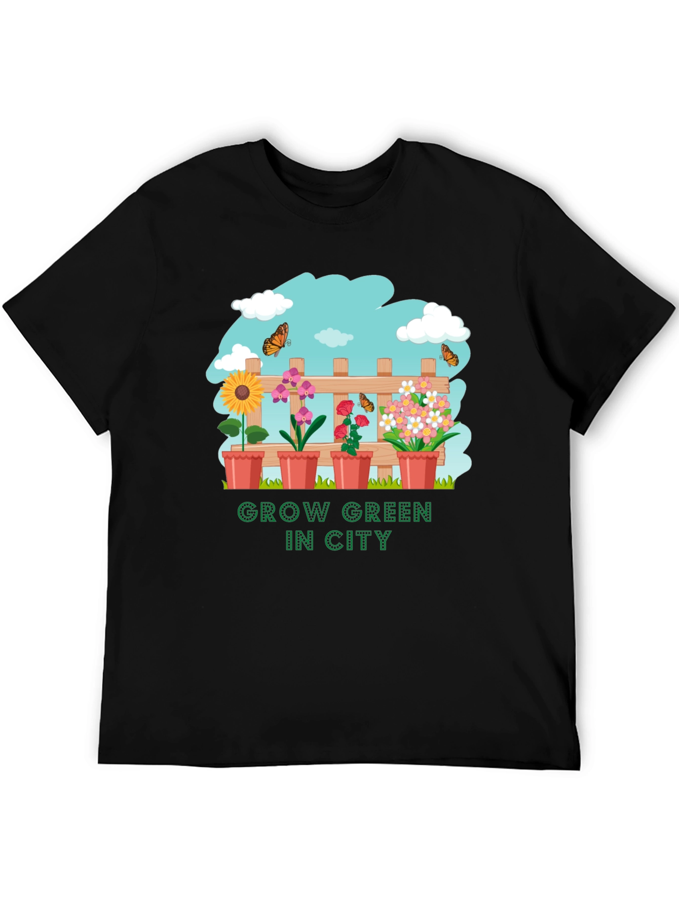 Black Grow Green in City Graphic T-Shirt view 5