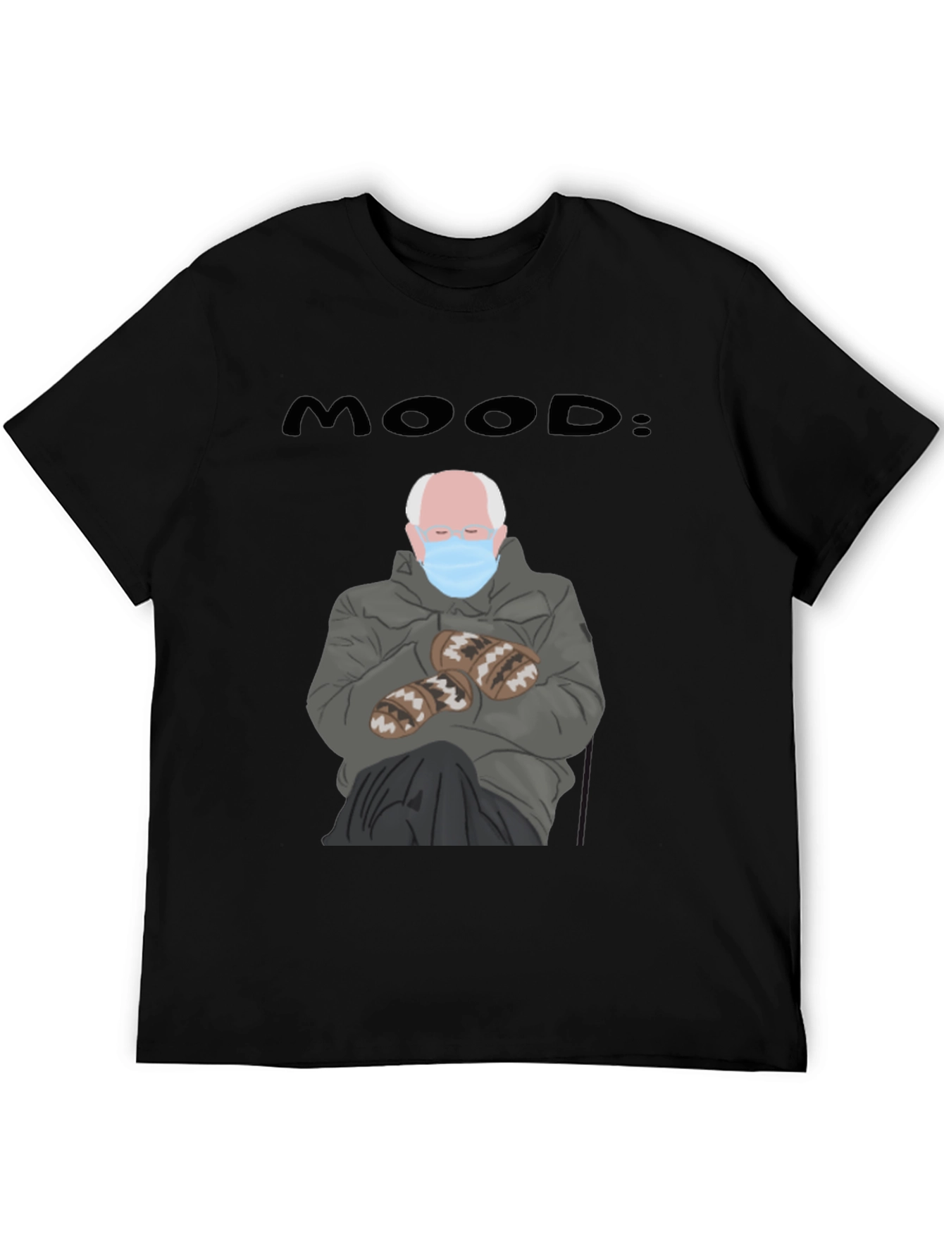 Black Mood: Bernie Meme Graphic T-Shirt view 5