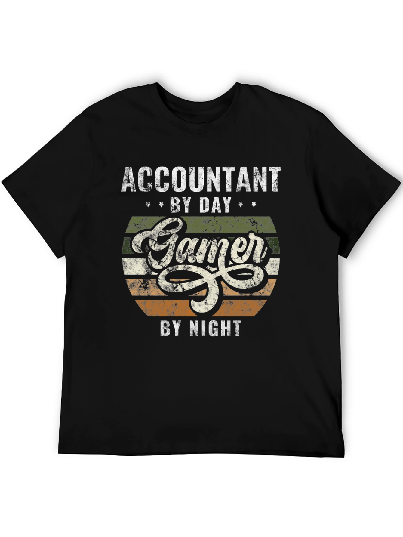 Black Accountant by Day Gamer by Night Graphic T-Shirt view 5