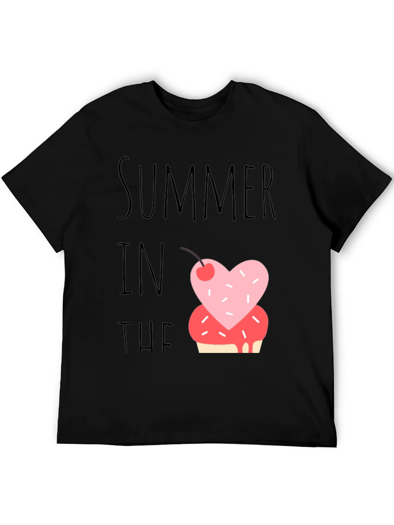 Black Summer Sweet Treat Tee - Fun Casual Shirt view 5