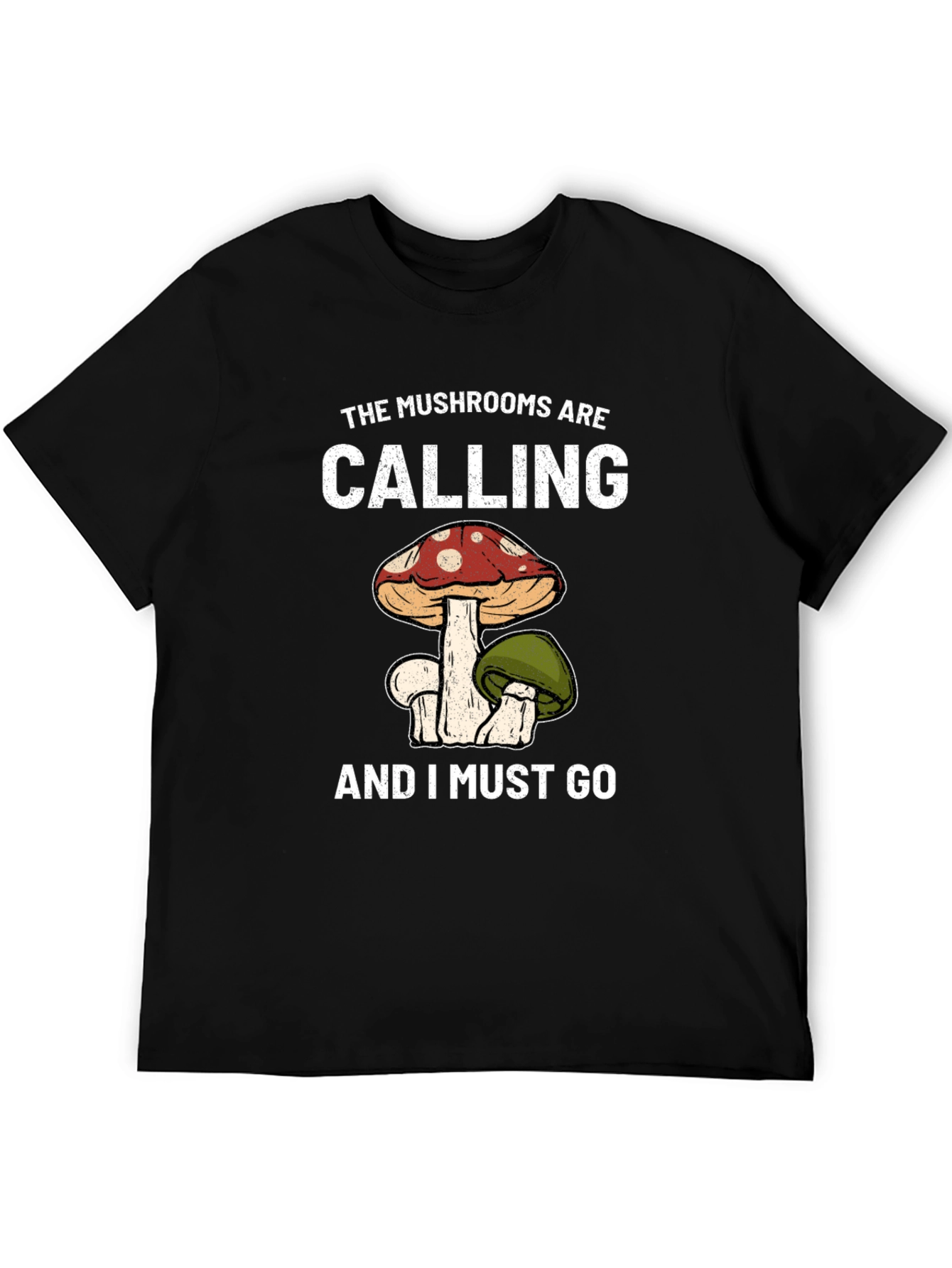 Black Mushroom Calling T-Shirt view 5
