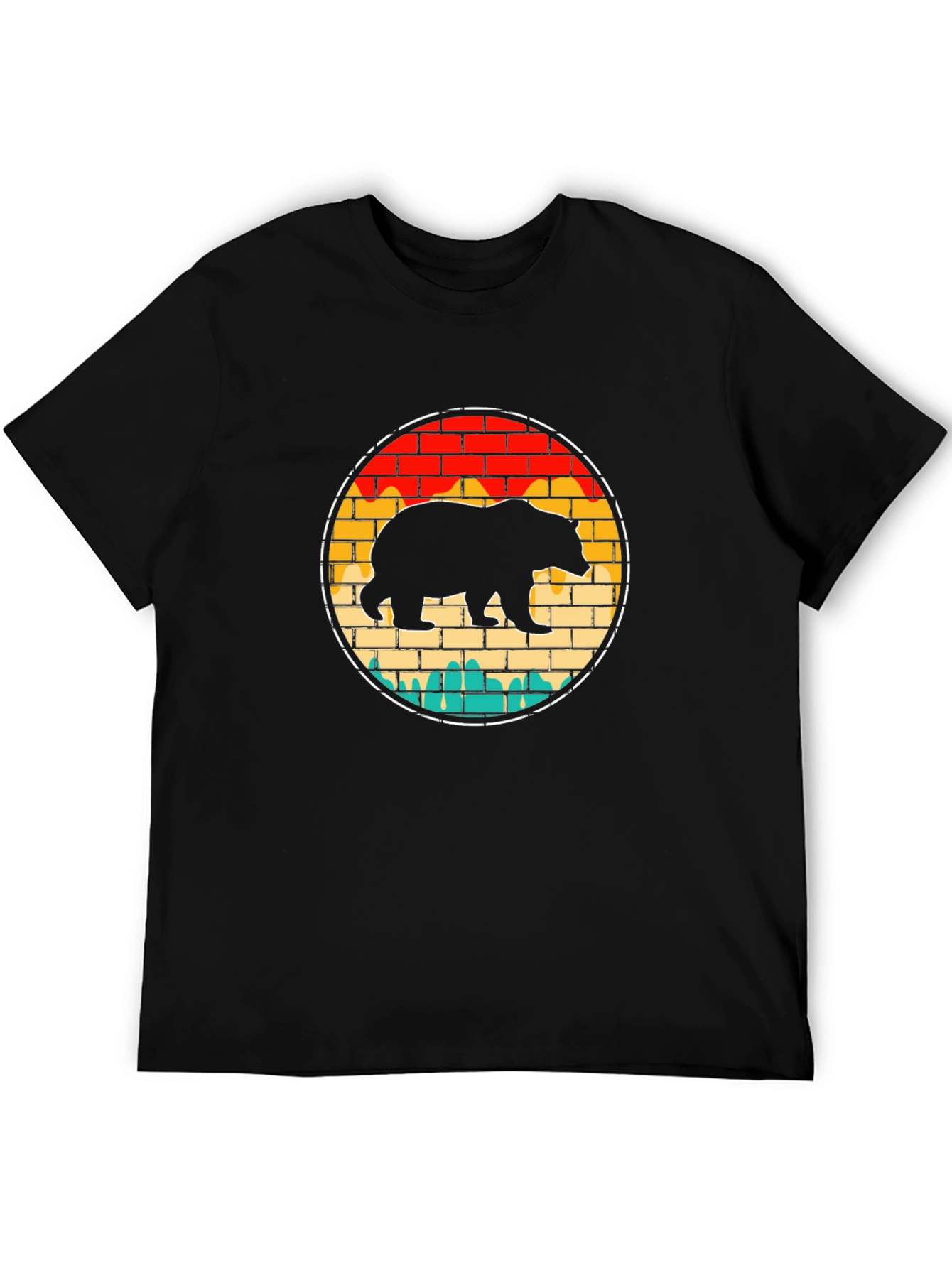 Black Retro Bear Brick T-Shirt view 5
